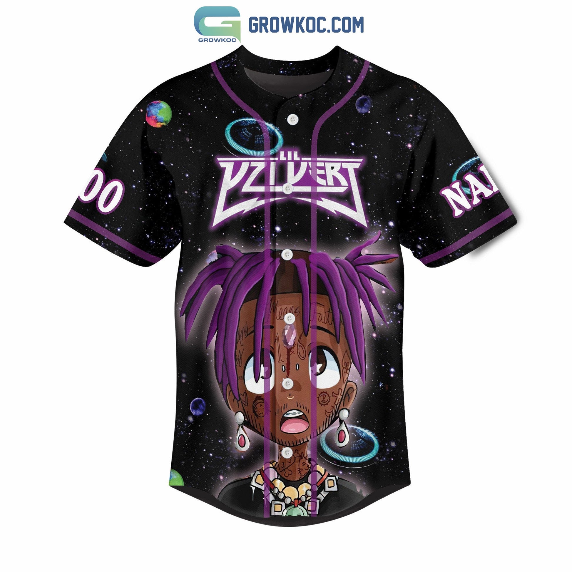 Lil Uzi Vert The Pink Tape Personalized Baseball Jersey baseball jersey product view 2