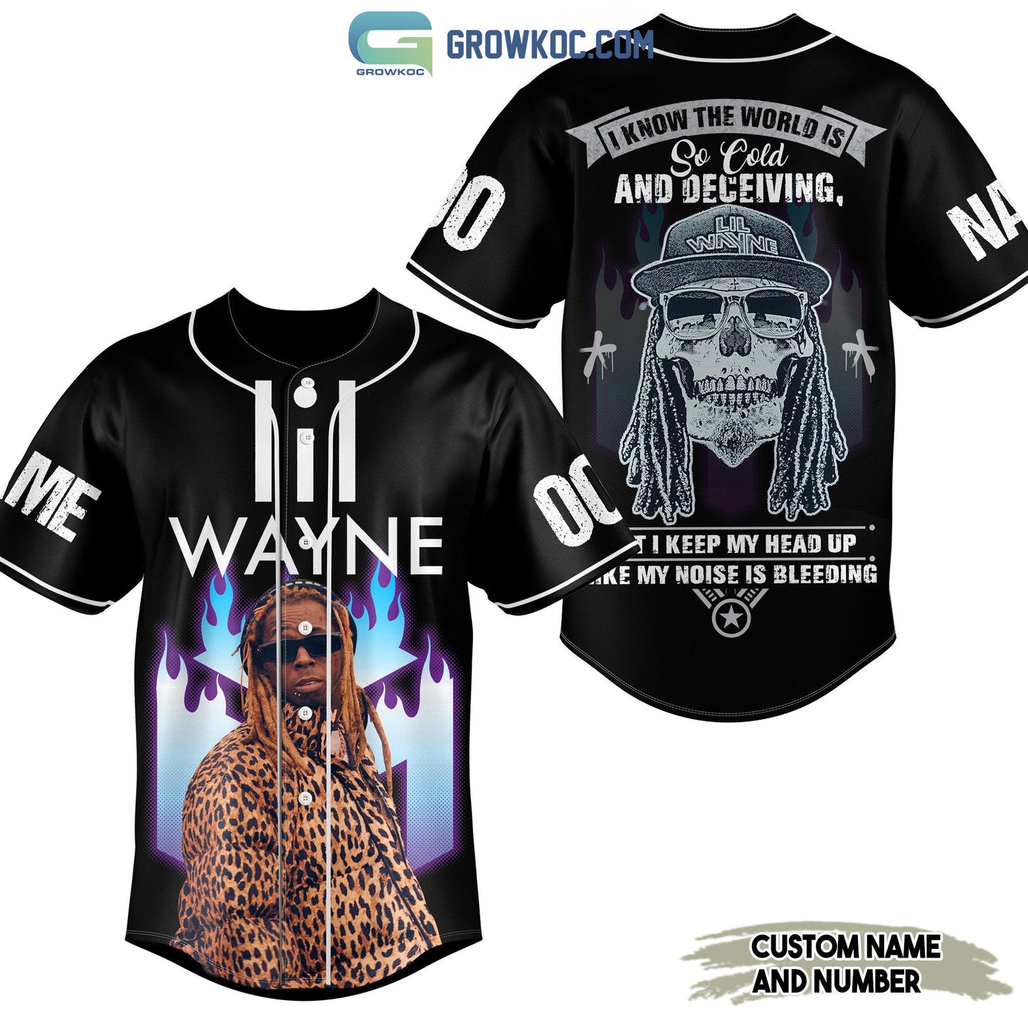Lil Wayne The World Is So Cold And Deceiving Personalized Baseball Jersey baseball jersey product view 1