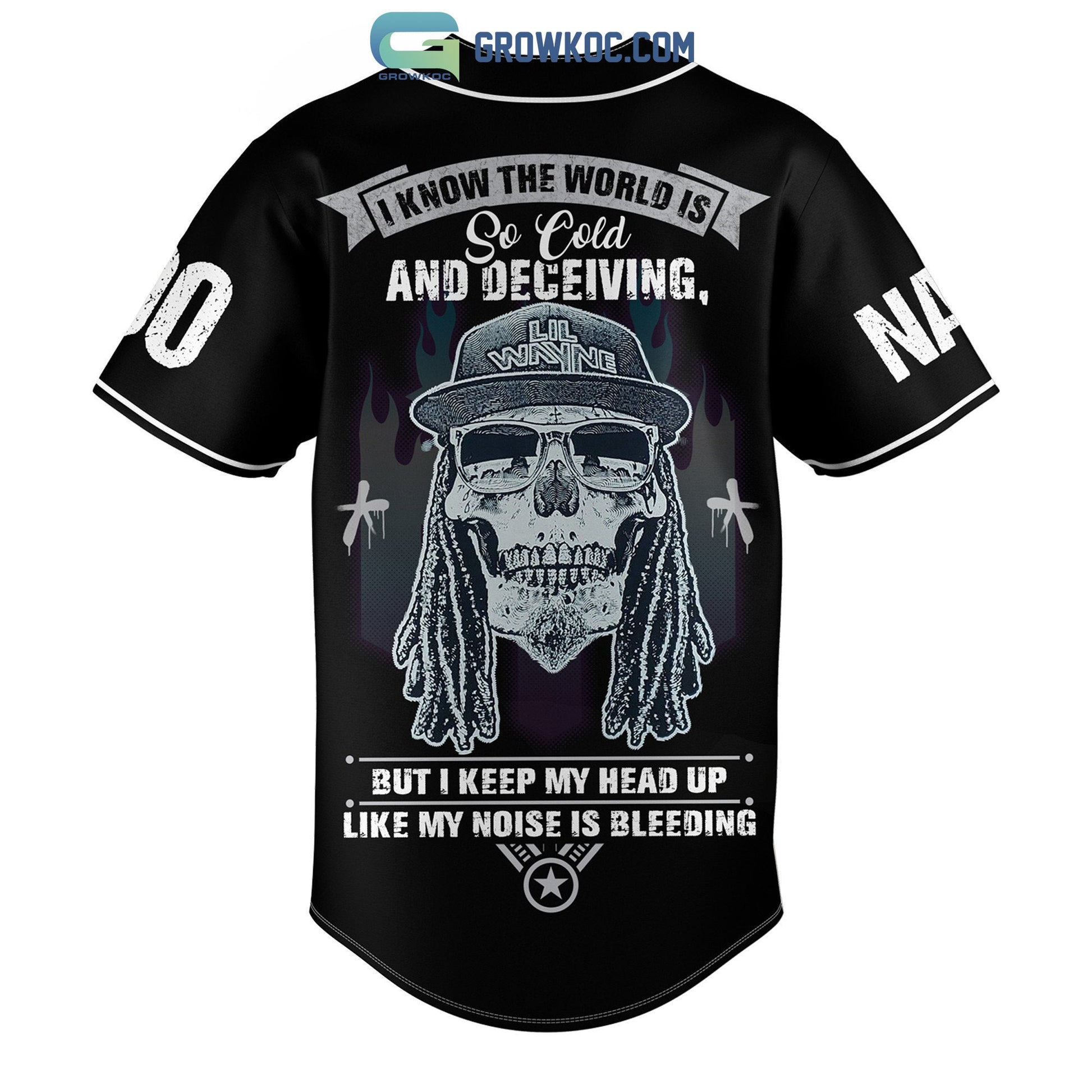 Lil Wayne The World Is So Cold And Deceiving Personalized Baseball Jersey baseball jersey product view 3
