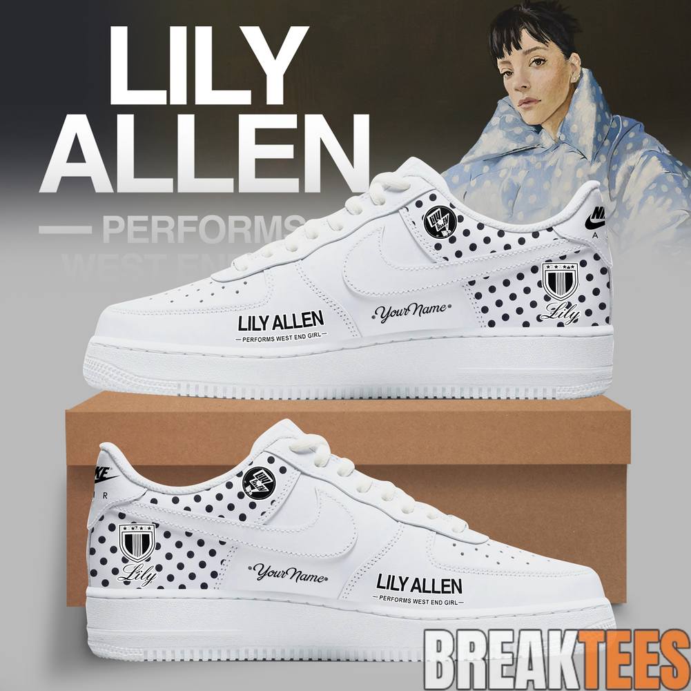 Lily Allen West End Girl Tour 2026 Custom Air Force 1 Shoes Unisex T-shirt, Sweatshirt, Hoodie, Long Sleeve Tee - T-Shirt, Sweatshirt, Hoodie