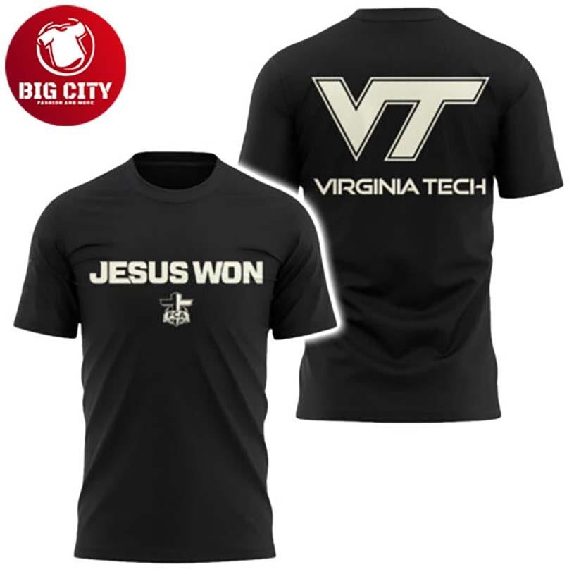 Limited Edition VT Hokies x Jesus Won Two Sided Shirt Unisex T-shirt, Sweatshirt, Hoodie, Long Sleeve Tee - T-Shirt, Sweatshirt, Hoodie
