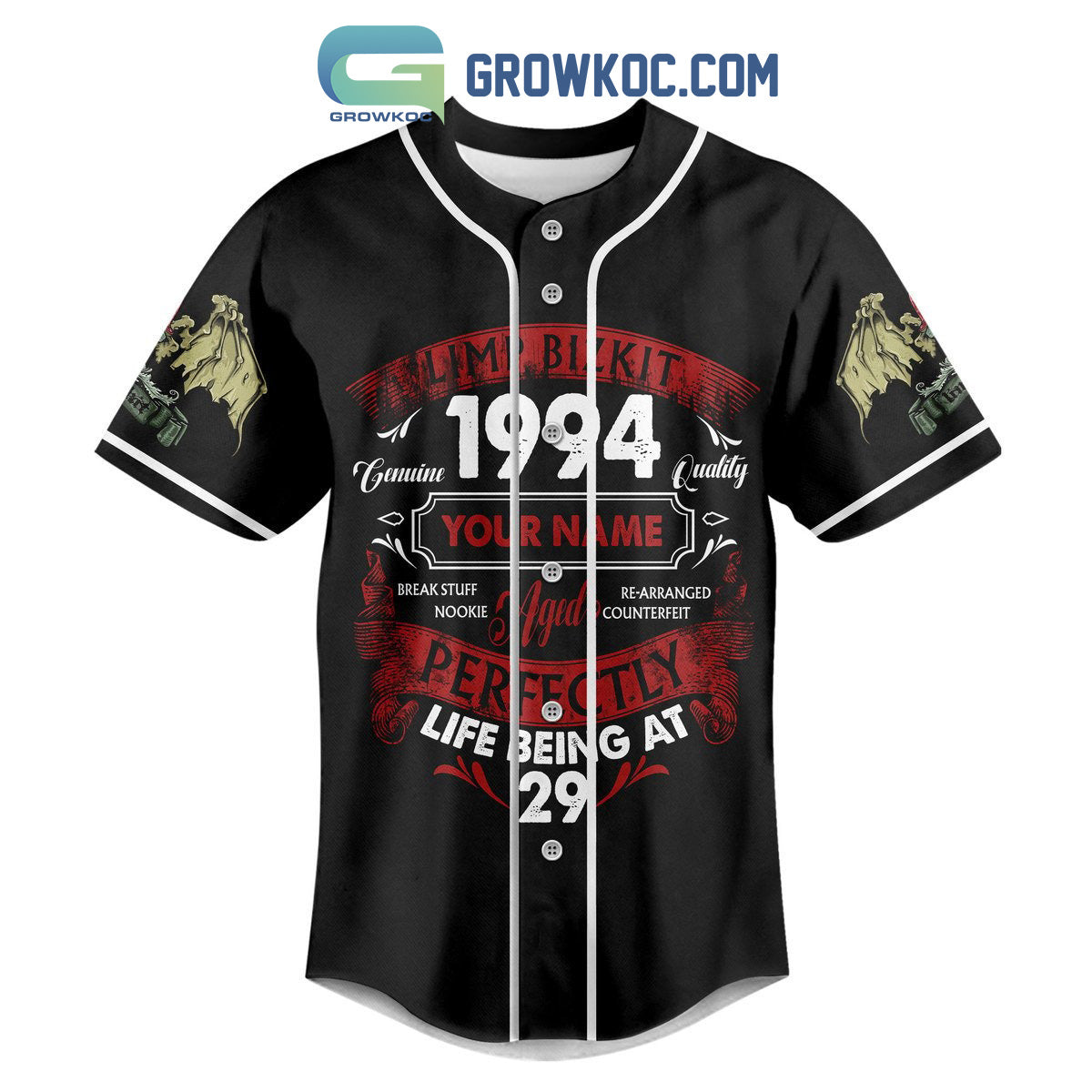 Limp Bizkit 1994 Perfectly Life Being At 29 Baseball Jersey baseball jersey product view 2