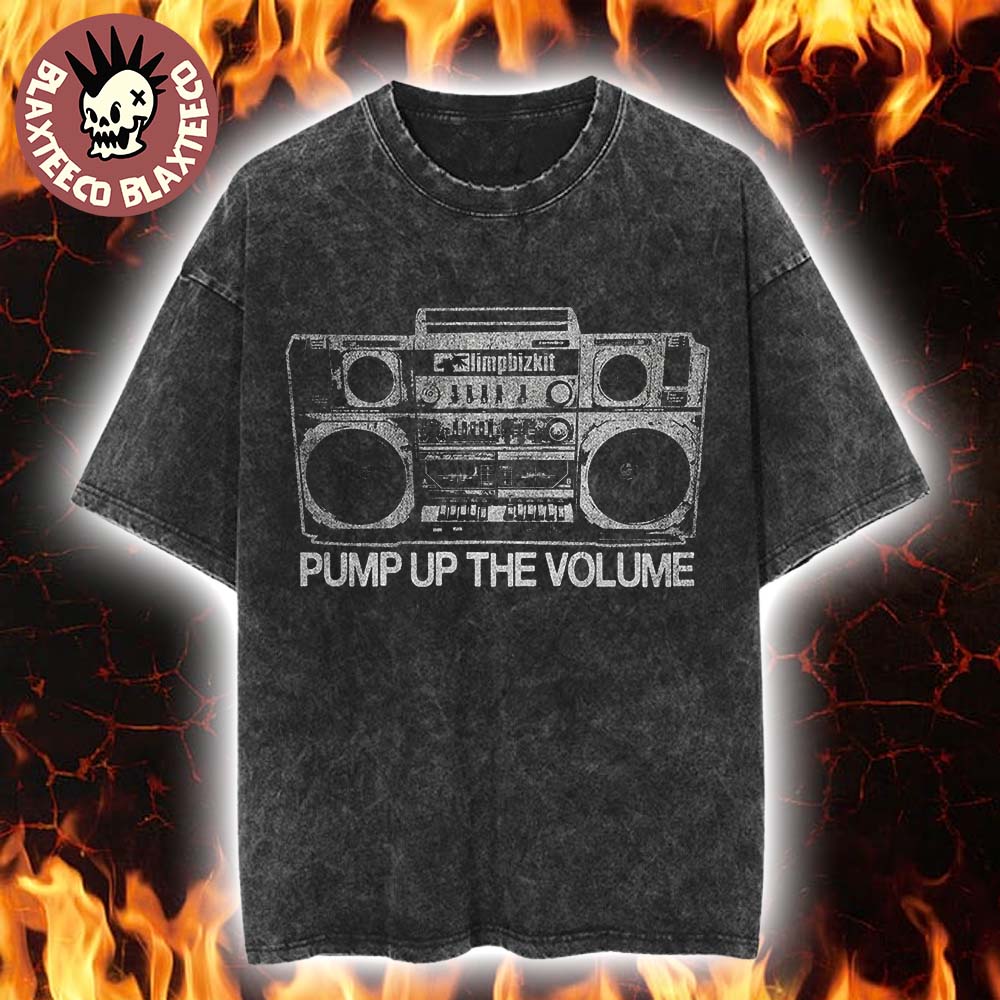 Limp Bizkit 2026 Tour Merch Pump Up The Volume Boombox Vintage Washed Tee Unisex T-shirt, Sweatshirt, Hoodie, Long Sleeve Tee - T-Shirt, Sweatshirt, Hoodie