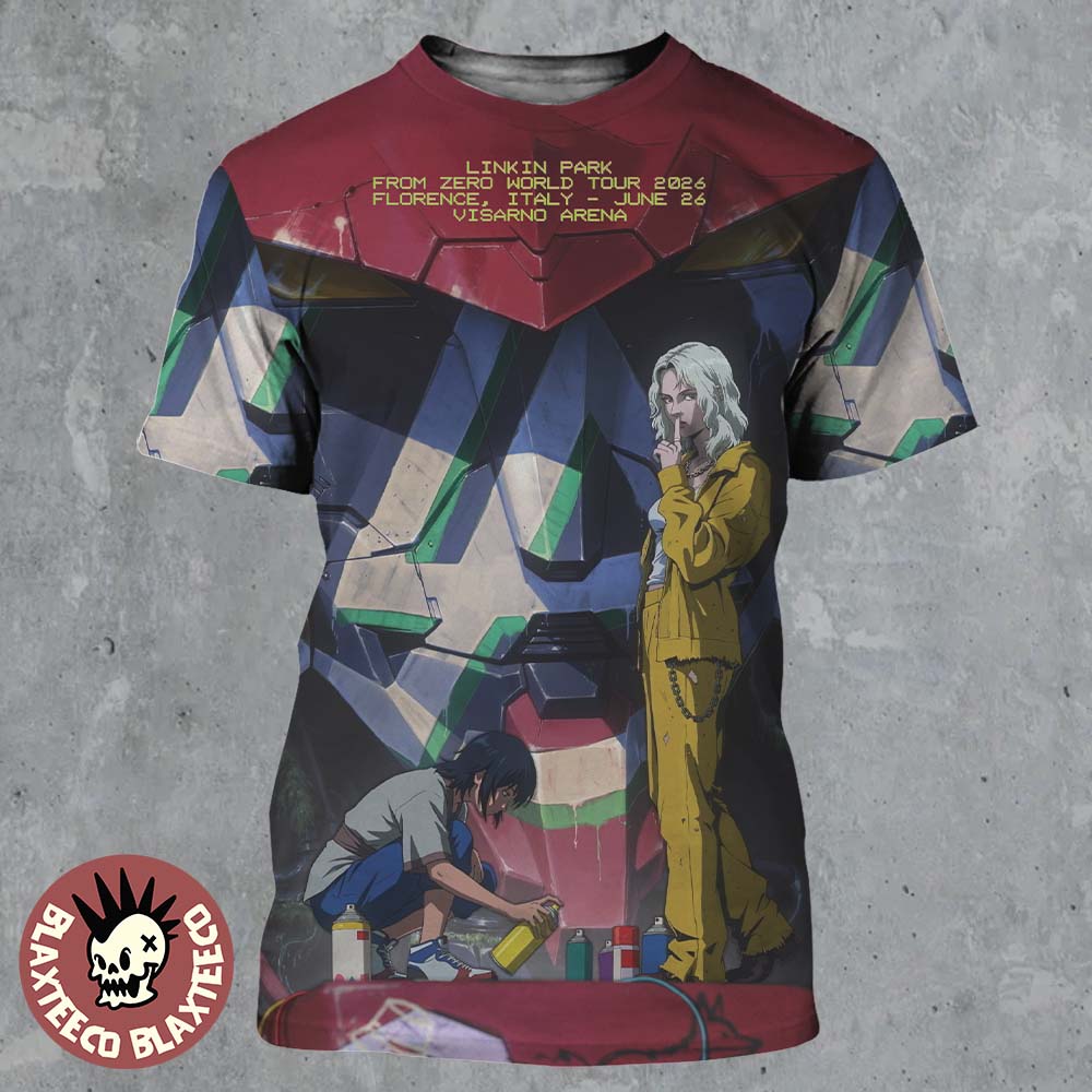 Linkin Park From Zero 2026 Tour Florence Italy Poster At Visarno On June 26 2026 Art By Maciej Kuciara And Daniels Gulbis All Over Print Shirt - T-Shirt, Sweatshirt, Hoodie