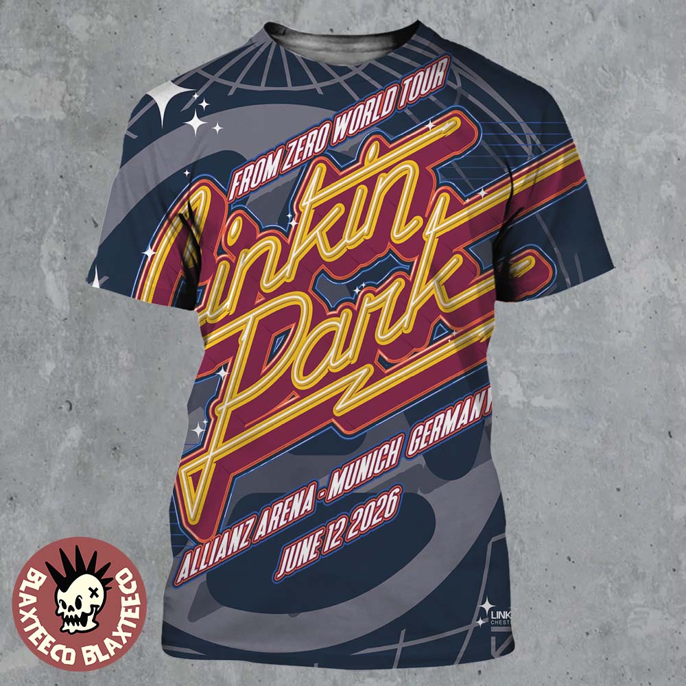 Linkin Park From Zero 2026 Tour Munich Germany Night 2 Poster At Allianz Arena On June 12 2026 All Over Print Shirt - T-Shirt, Sweatshirt, Hoodie