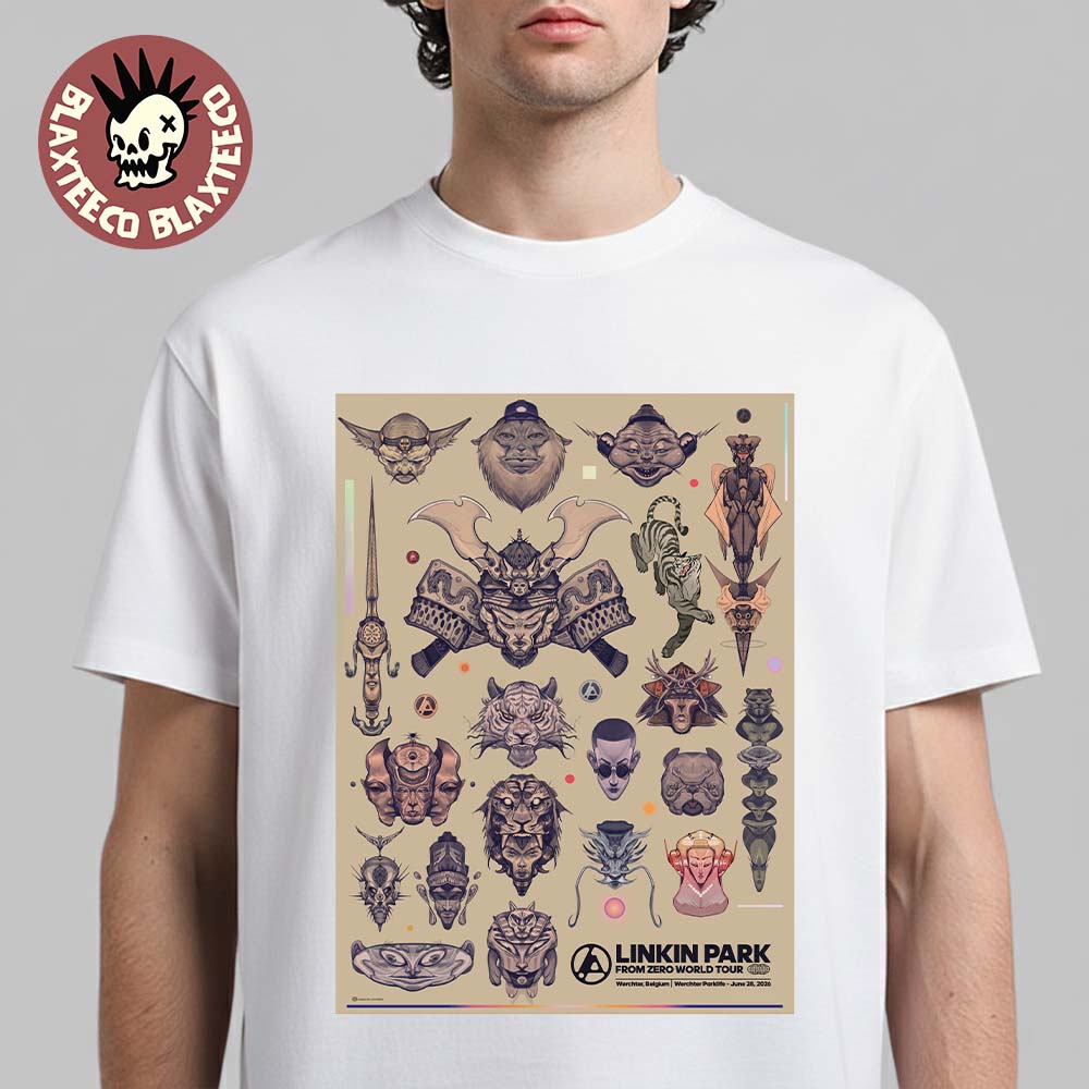 Linkin Park From Zero 2026 Tour Werchter Belgium Poster At Werchter Parklife On June 28 2026 Art By Jose Mertz T-Shirt - T-Shirt, Sweatshirt, Hoodie