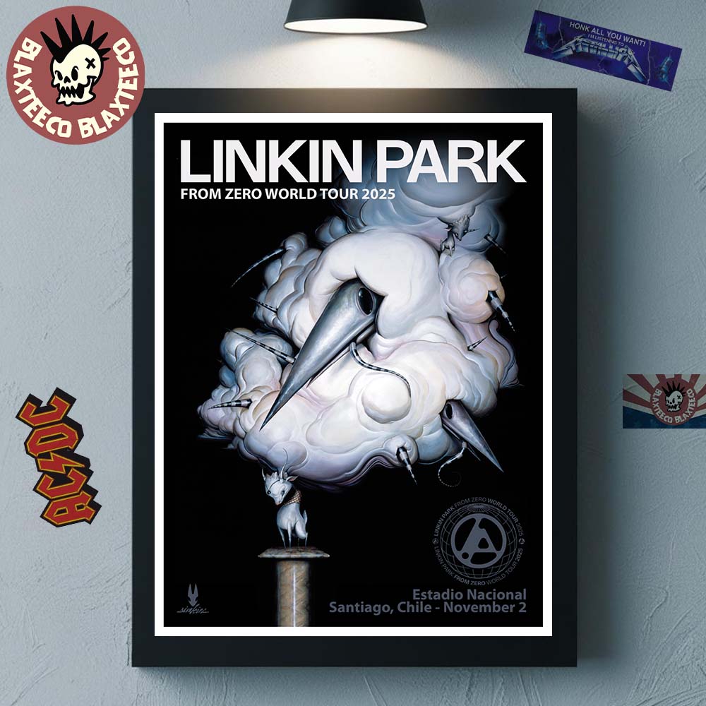 Linkin Park From Zero World Tour 2025 Santiago Chile Poster At Estadio National On November 2 2025 Home Decor Poster Canvas - T-Shirt, Sweatshirt, Hoodie
