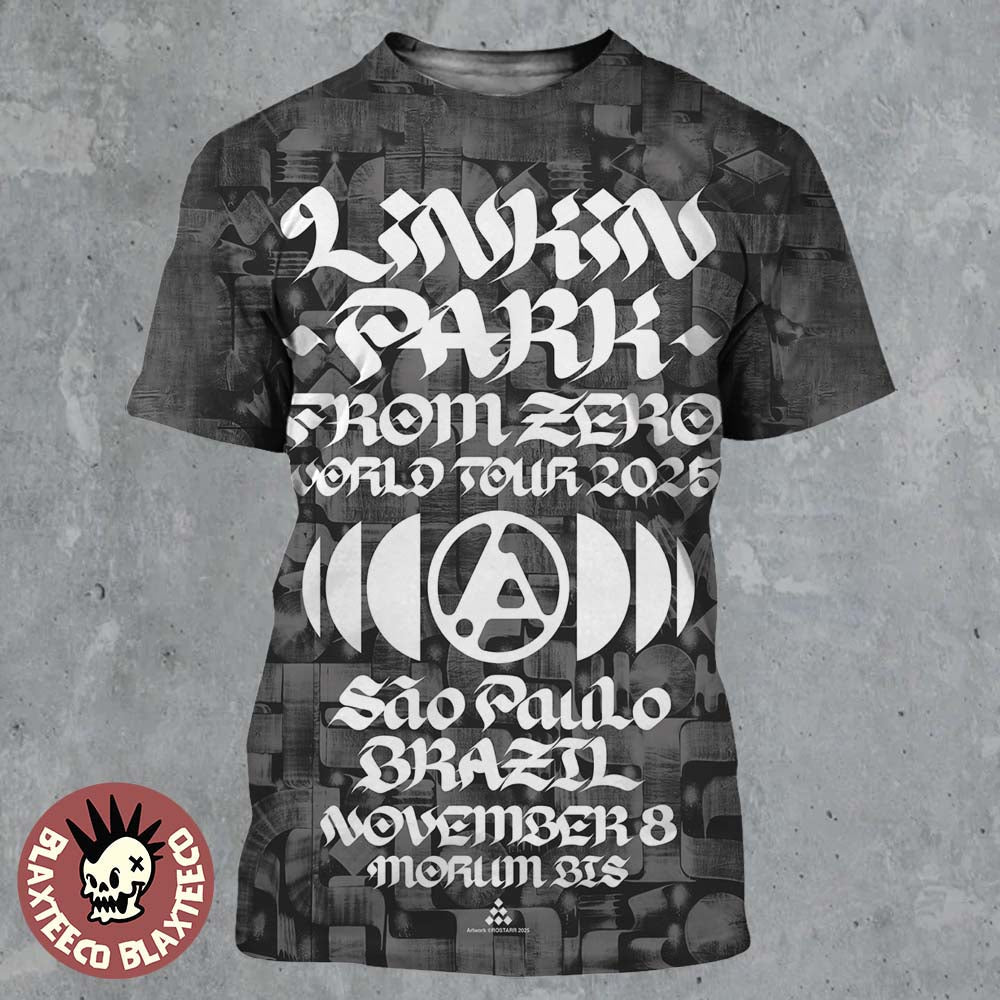 Linkin Park From Zero World Tour 2025 Sao Paulo Brazil Night 1 Poster At MorumBis On November 8 2025 All Over Print Shirt - T-Shirt, Sweatshirt, Hoodie