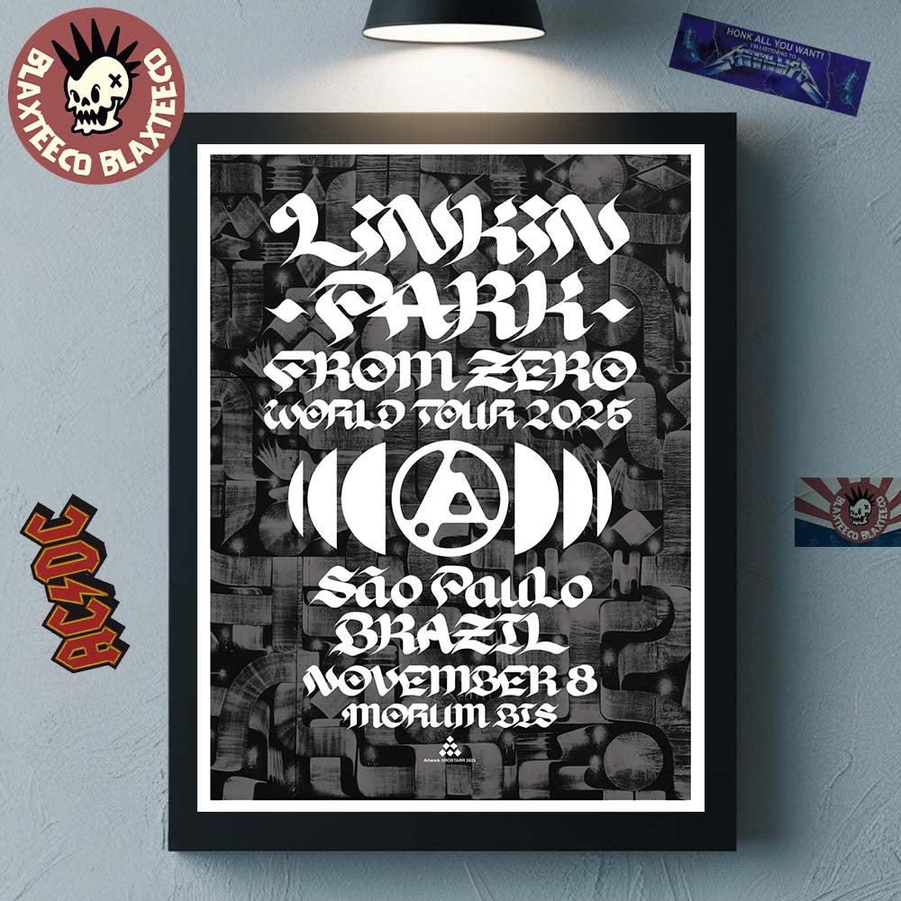 Linkin Park From Zero World Tour 2025 Sao Paulo Brazil Night 1 Poster At MorumBis On November 8 2025 Home Decor Poster Canvas - T-Shirt, Sweatshirt, Hoodie