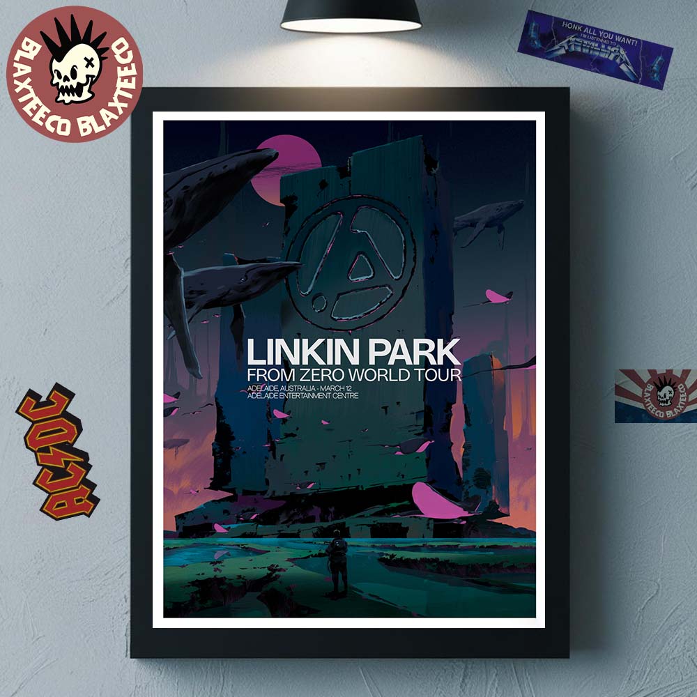 Linkin Park From Zero World Tour Adelaide Australia 2026 Gig Poster At Adelaide Entertainment Centre On March 12 2026 Poster Canvas - T-Shirt, Sweatshirt, Hoodie