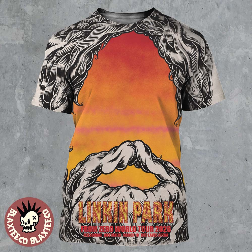 Linkin Park From Zero World Tour Melbourne Australia 2026 Night 2 Gig Poster At Rod Laver Arena On March 10 2026 All Over Print Shirt - T-Shirt, Sweatshirt, Hoodie