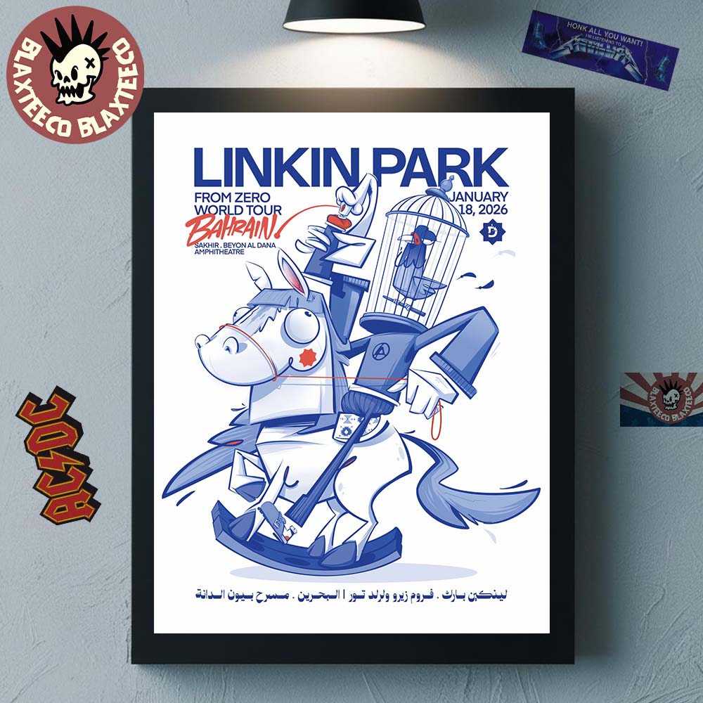 Linkin Park From Zero World Tour Sakhir Bahrain 2026 Venue Poster At Beyon Al Dana Amphitheatre On January 18 2026 Poster Canvas - T-Shirt, Sweatshirt, Hoodie