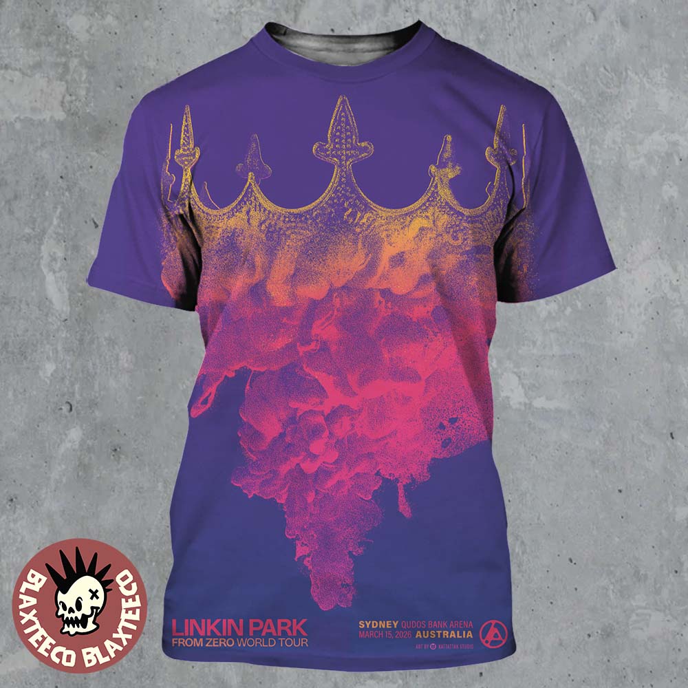 Linkin Park From Zero World Tour Sydney Australia 2026 Night 2 Gig Poster At Qudos Bank Arena On March 15 2026 All Over Print Shirt - T-Shirt, Sweatshirt, Hoodie