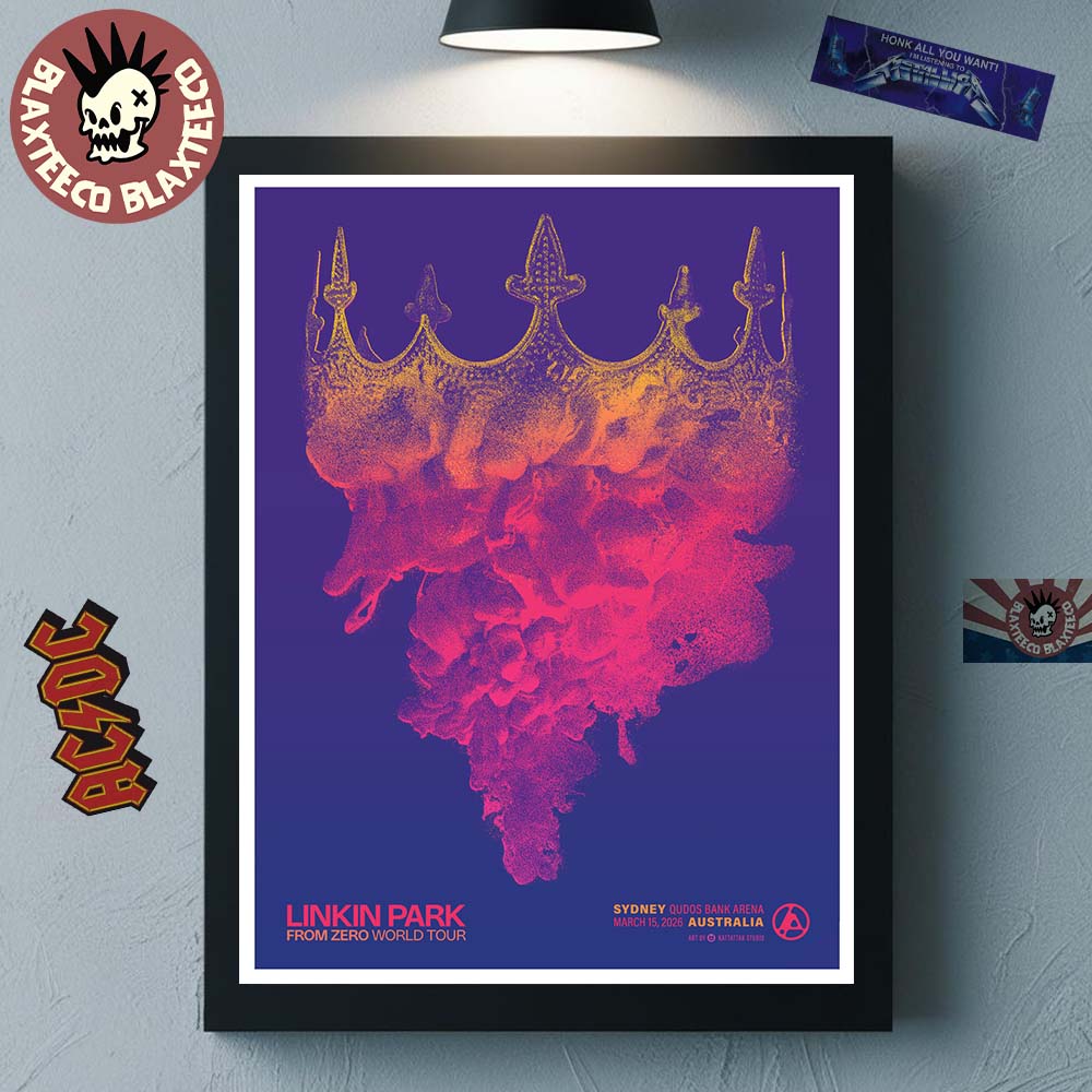 Linkin Park From Zero World Tour Sydney Australia 2026 Night 2 Gig Poster At Qudos Bank Arena On March 15 2026 Poster Canvas - T-Shirt, Sweatshirt, Hoodie