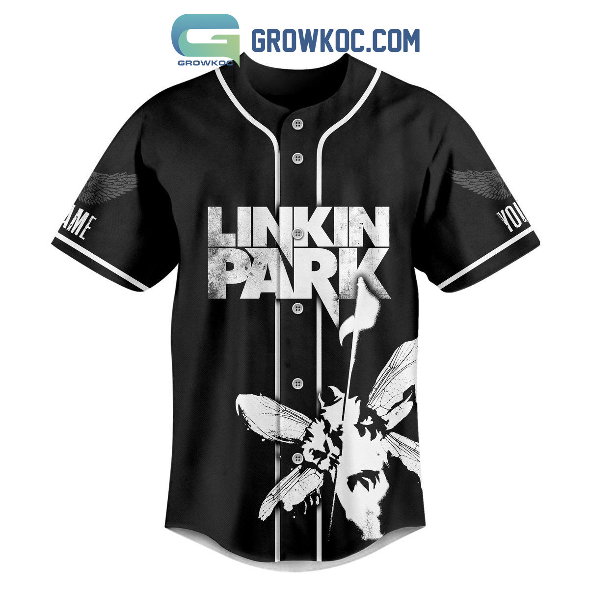 Linkin Park I’ll Face My Self To Cross Out What I’ve Become Erase Myself Personalized Baseball Jersey baseball jersey product view 2
