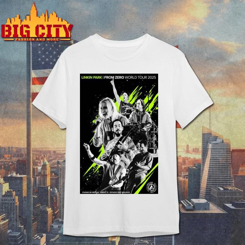Linkin Park Jan 31 2025 Estadio GNP Seguros Mexico City Poster Shirt Unisex T-shirt, Sweatshirt, Hoodie, Long Sleeve Tee - T-Shirt, Sweatshirt, Hoodie