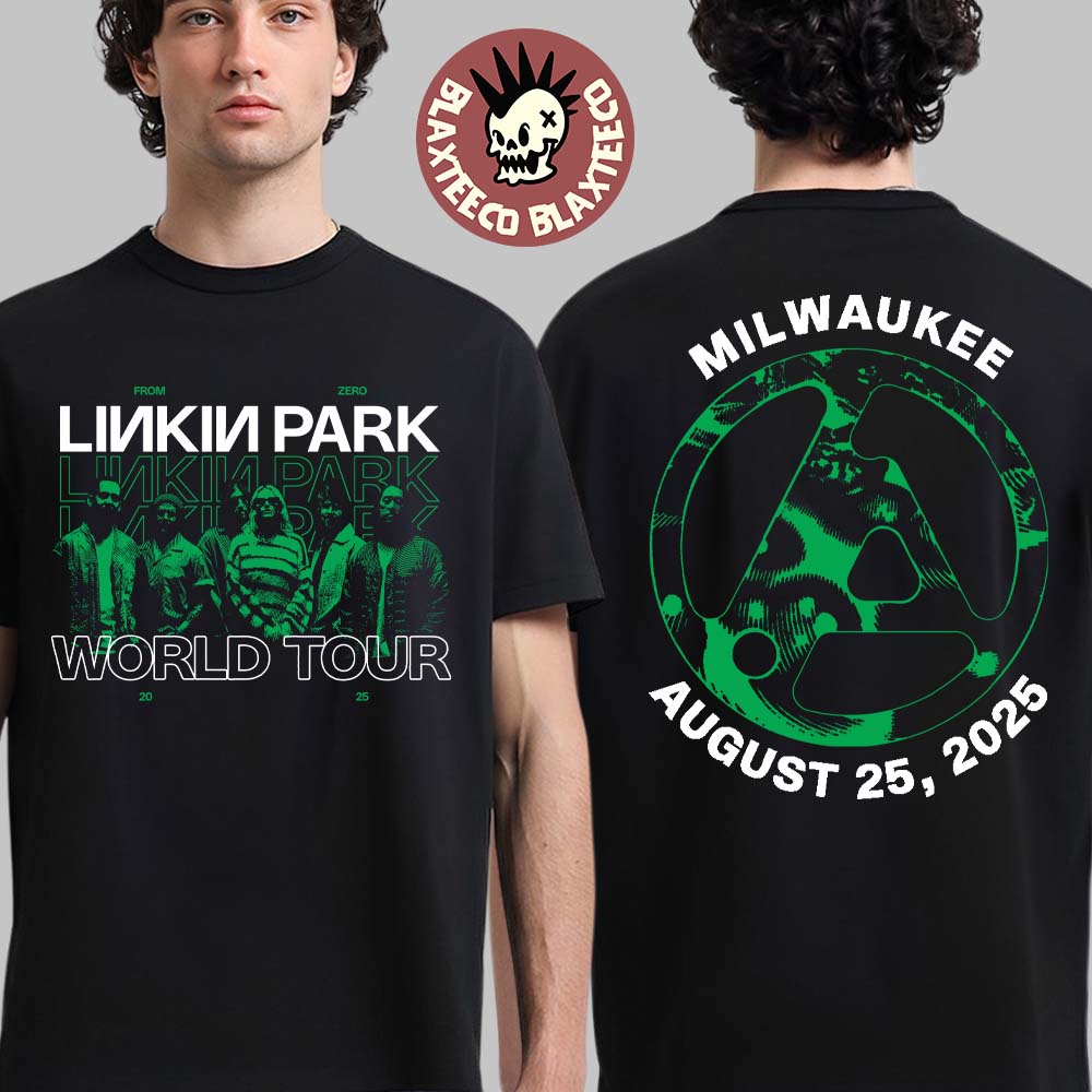 Linkin Park Milwaukee Wisconsin From Zero World Tour 2025 Event Merch Tee At Fiserv Forum On August 25 2025 Two Sided T-Shirt - T-Shirt, Sweatshirt, Hoodie