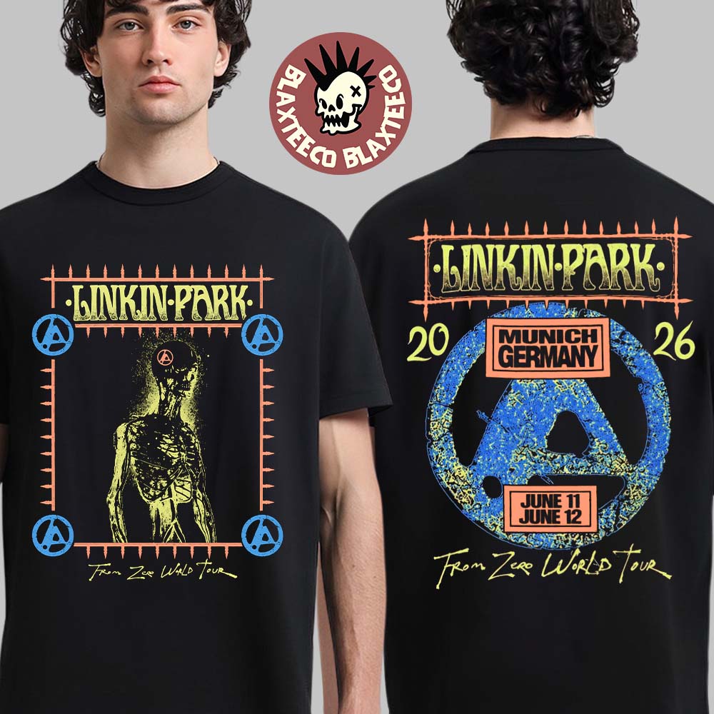 Linkin Park Munich Germany 2026 Exclusive City Tee At Allianz Arena On 11 And 12 June 2026 From Zero Skeleton T-Shirt - T-Shirt, Sweatshirt, Hoodie