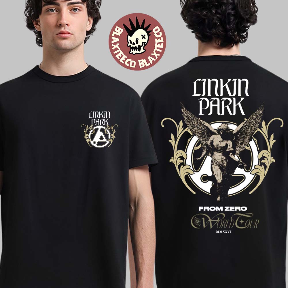 Linkin Park Munich Germany 2026 Exclusive Event Tee At Allianz Arena On 11 And 12 June 2026 From Zero Angel Black T-Shirt - T-Shirt, Sweatshirt, Hoodie