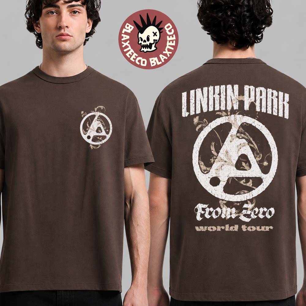 Linkin Park Munich Germany 2026 Exclusive Event Tee At Allianz Arena On 11 And 12 June 2026 From Zero Ornate Brown T-Shirt - T-Shirt, Sweatshirt, Hoodie