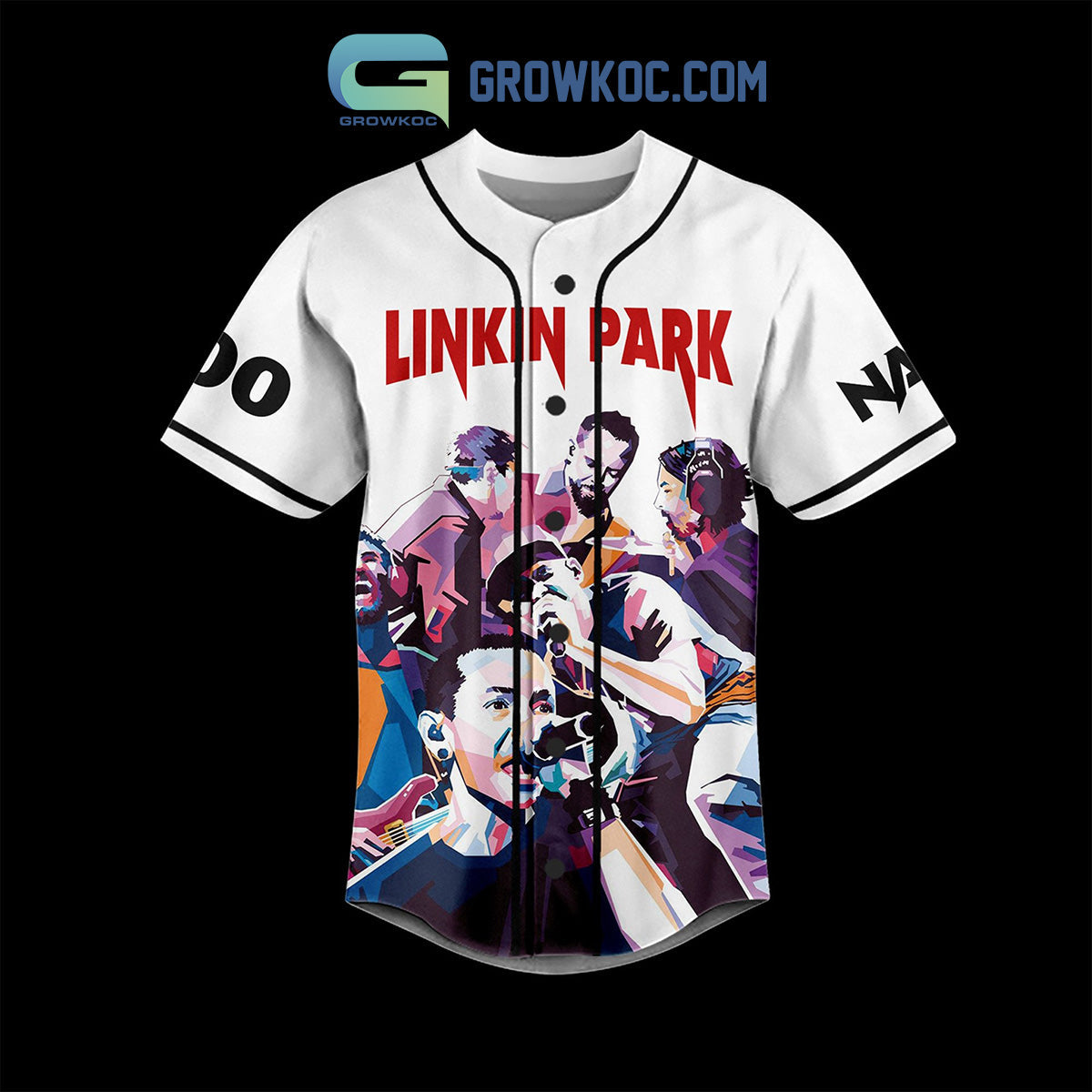 Linkin Park What Does Not Kill You Make You Stronger Custom Name Number Baseball Jersey baseball jersey product view 2