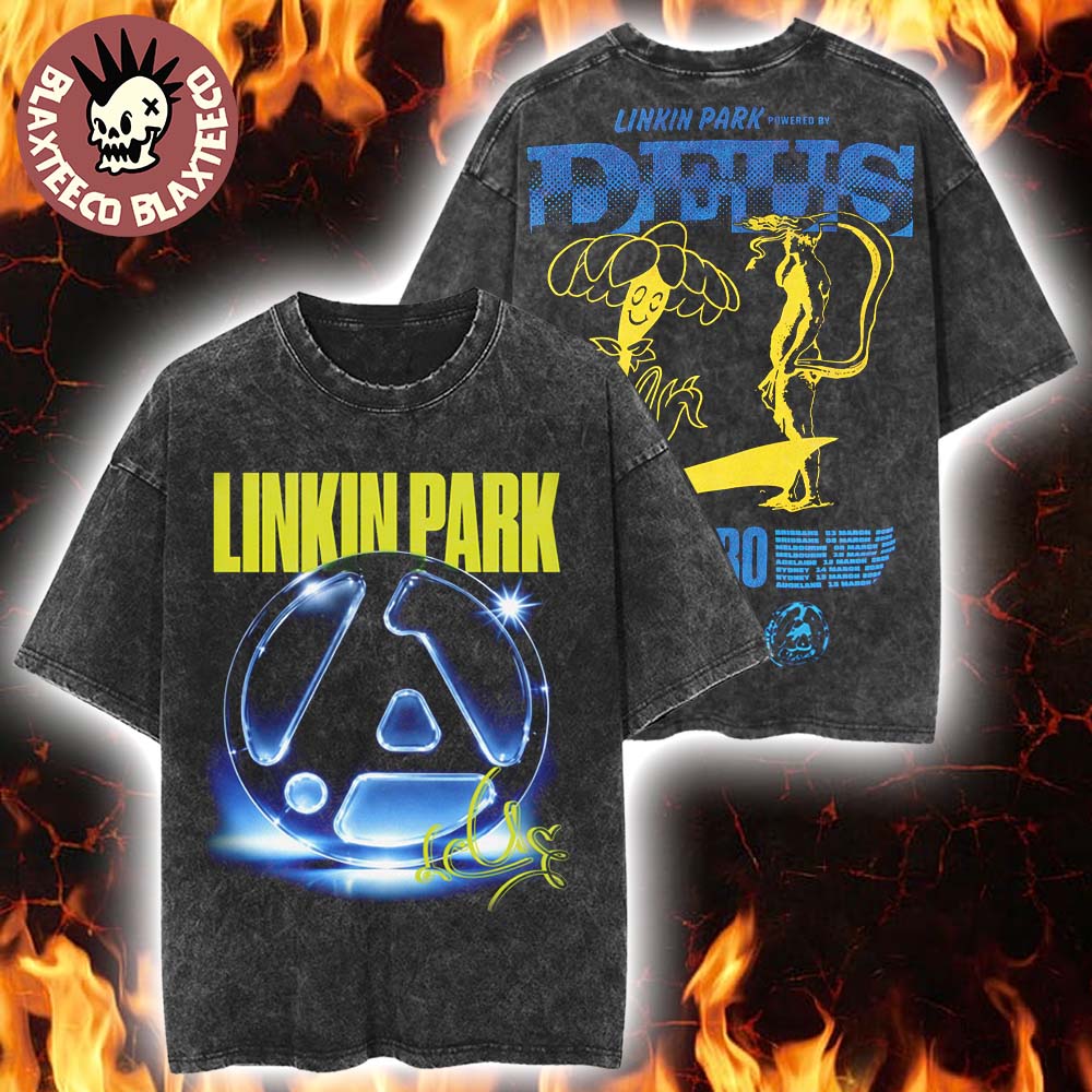 Linkin Park X Deus Ex Machina Pop Up In Melbourne Australia 2026 Merch Tee On March March 7-10 Logo Vintage Mineral Wash Tee - T-Shirt, Sweatshirt, Hoodie
