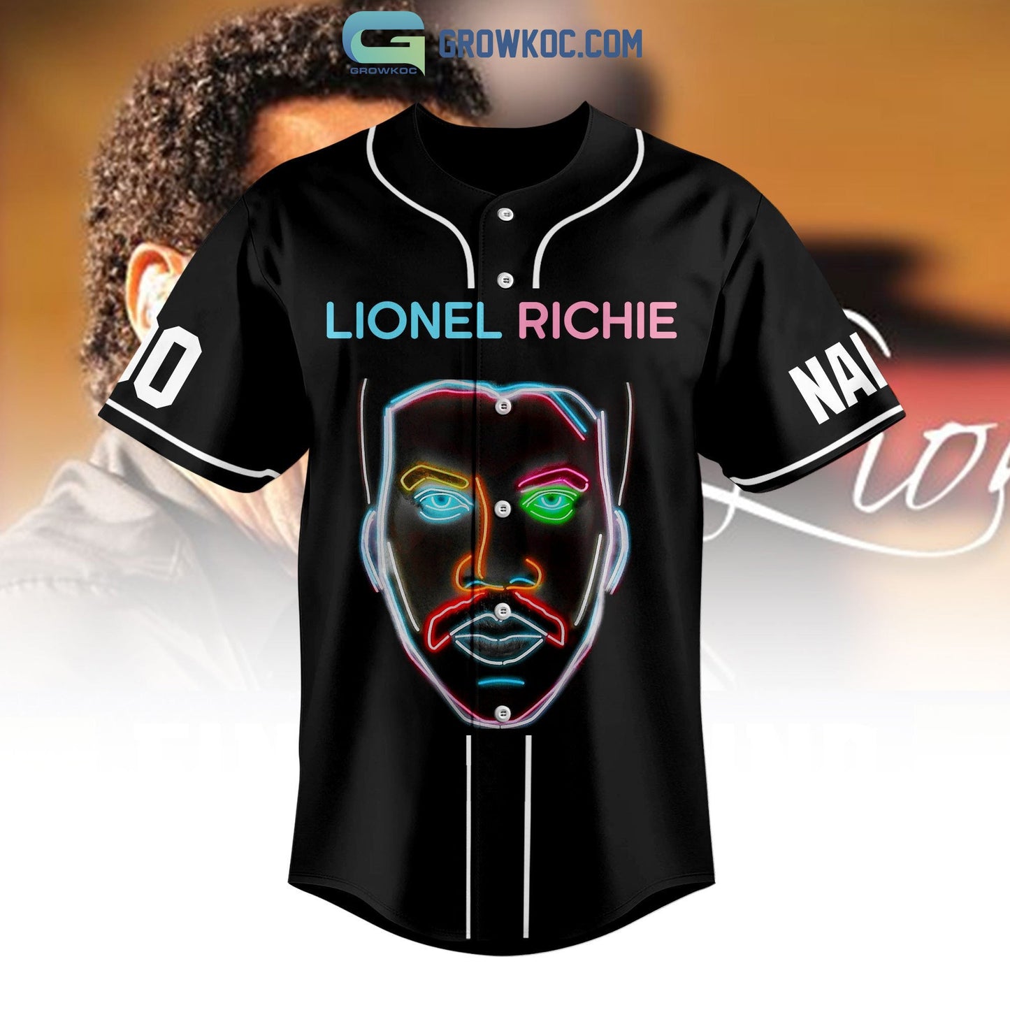 Lionel Richie Earthwind&Fire Sing A Song All Night Long Personalized Baseball Jersey baseball jersey product view 2