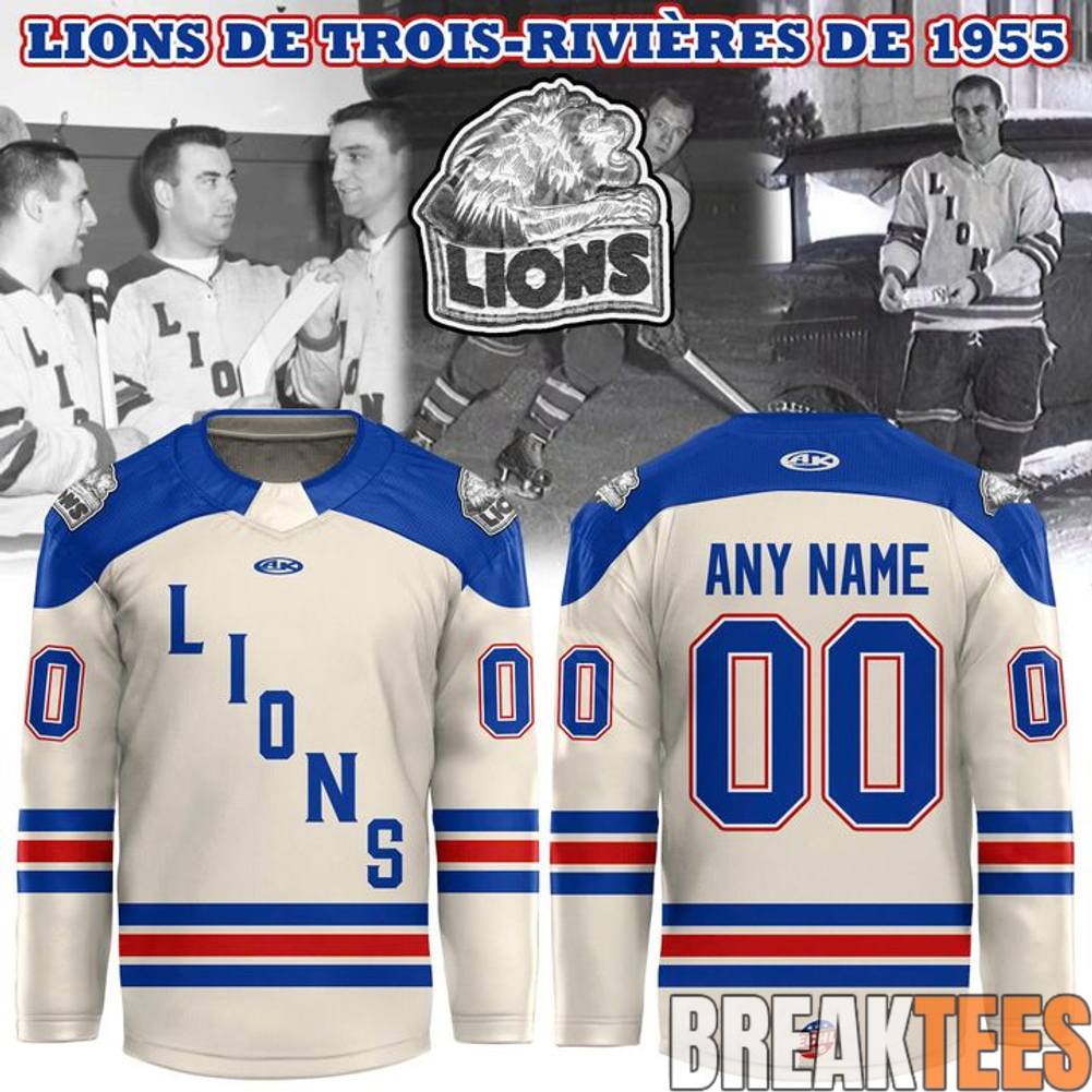 Lions de TroisRivires de 1955 Throwback Hockey Jersey hockey jersey product view 1