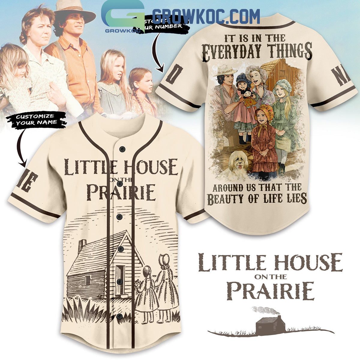 Little House On The Prairie Beauty Of Life Is In The Everyday Things Around Us Personalized Baseball Jersey baseball jersey product view 1