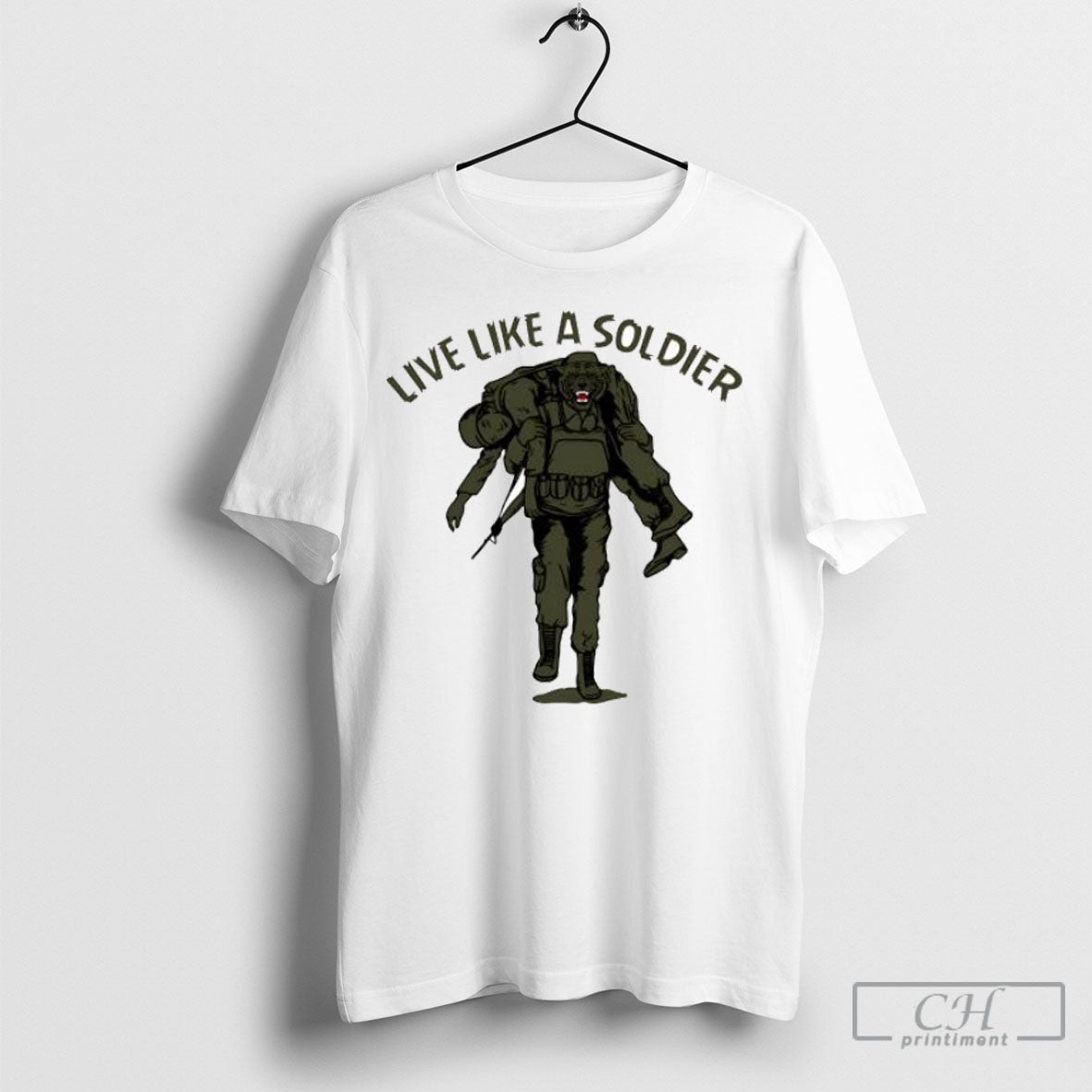 Live Like A Soldier Tiger Army Military Shirt Tee Unisex T-shirt, Sweatshirt, Hoodie, Long Sleeve Tee - T-Shirt, Sweatshirt, Hoodie