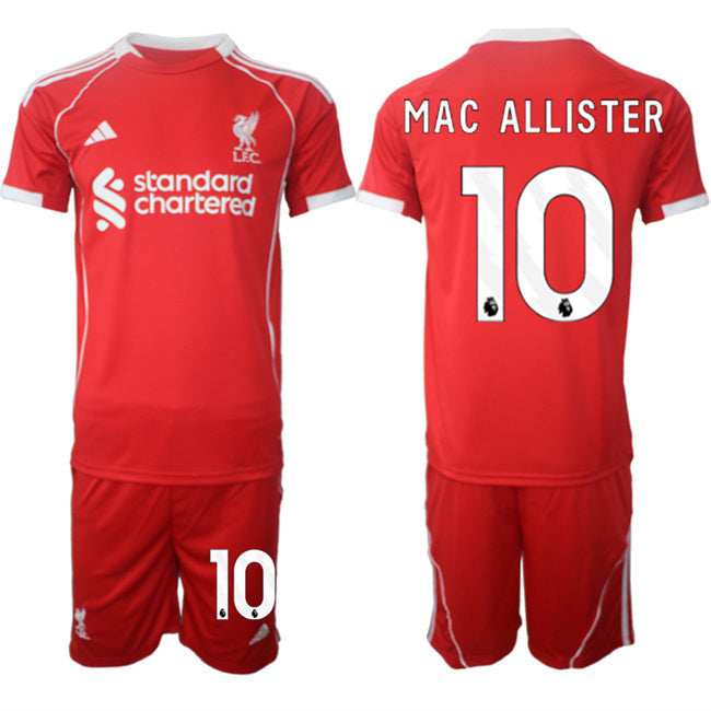 Liverpool #10 Alexis Mac Allister 2025 Red Home Soccer Jersey Suit sports jersey product view 1