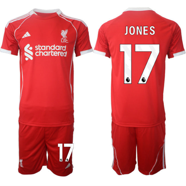 Liverpool #17 Curtis Jones 2025 Red Home Soccer Jersey Suit sports jersey product view 1