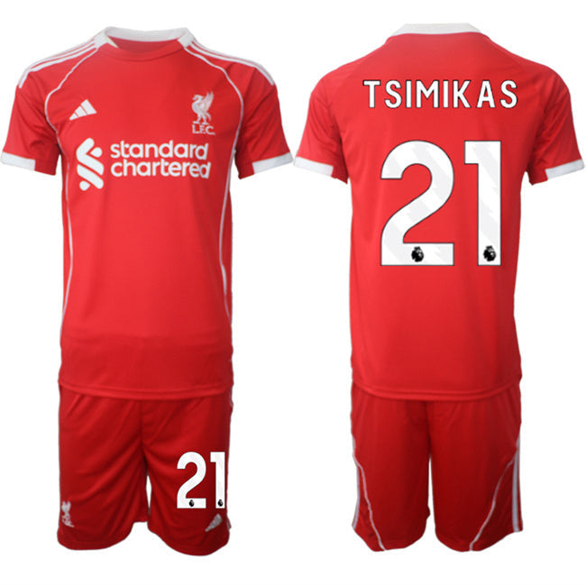 Liverpool #21 Kostas Tsimikas 2025 Red Home Soccer Jersey Suit sports jersey product view 1