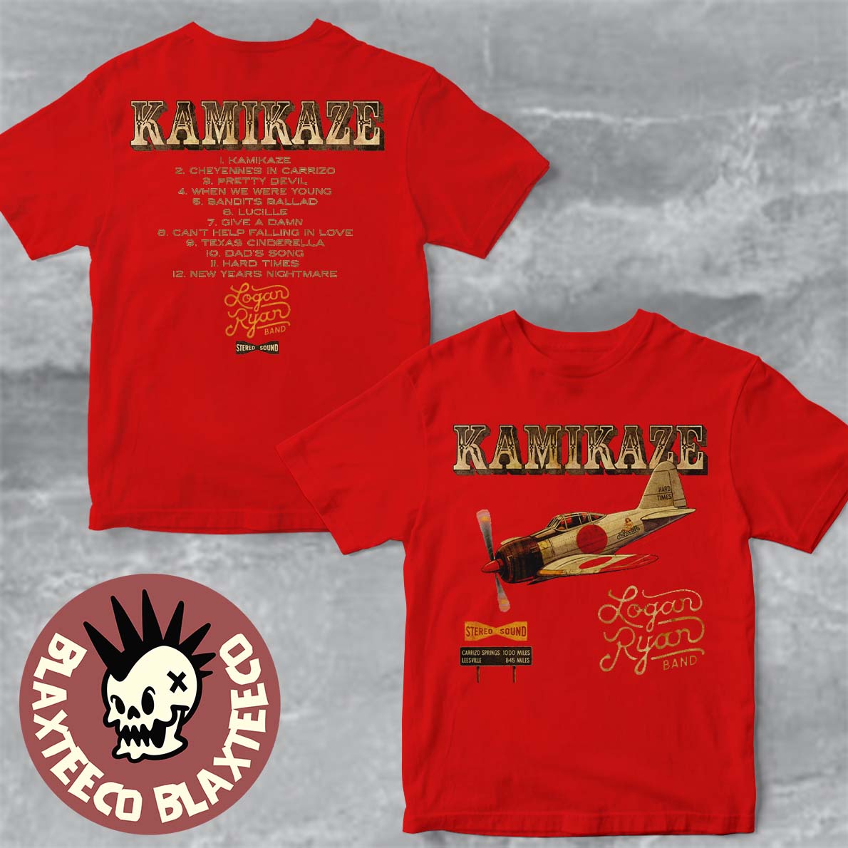 Logan Ryan Band Kamikaze Debut Album Drops January 23 2026 Cover Art With Tracklist Two Sided T-Shirt - T-Shirt, Sweatshirt, Hoodie