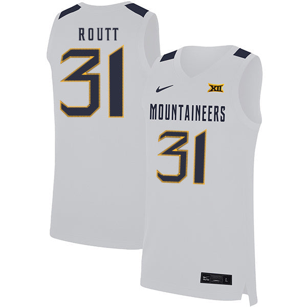 Logan Routt 31 White College Football Jersey football jersey product view 1