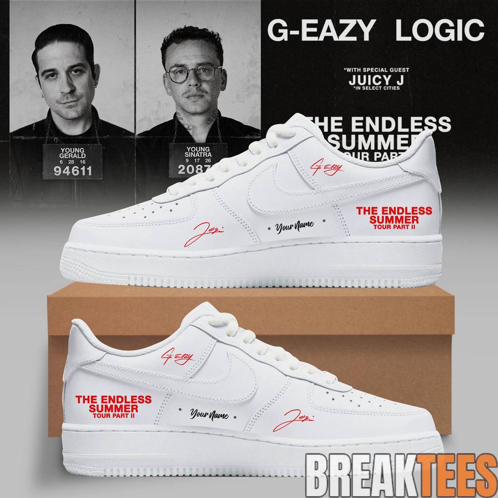 Logic GEazy The Endless Summer Tour Part II Custom Air Force 1 Unisex T-shirt, Sweatshirt, Hoodie, Long Sleeve Tee - T-Shirt, Sweatshirt, Hoodie