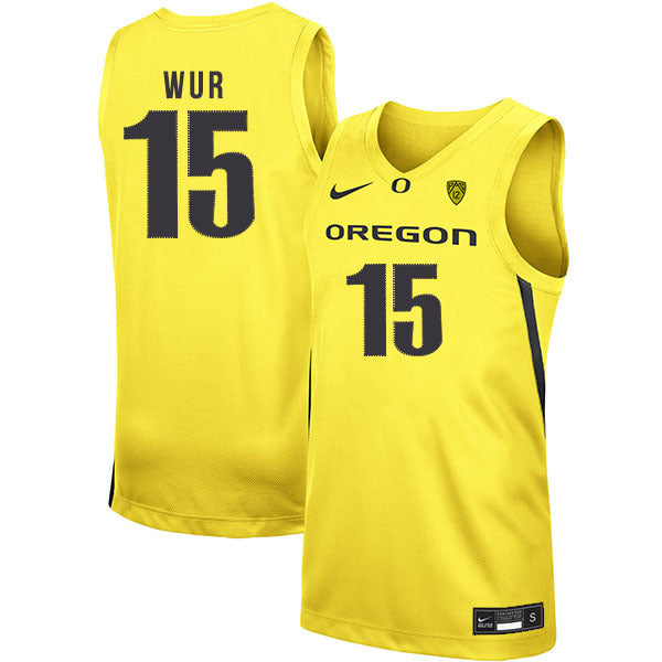 Lok Wur 15 Yellow College Football Jersey football jersey product view 1