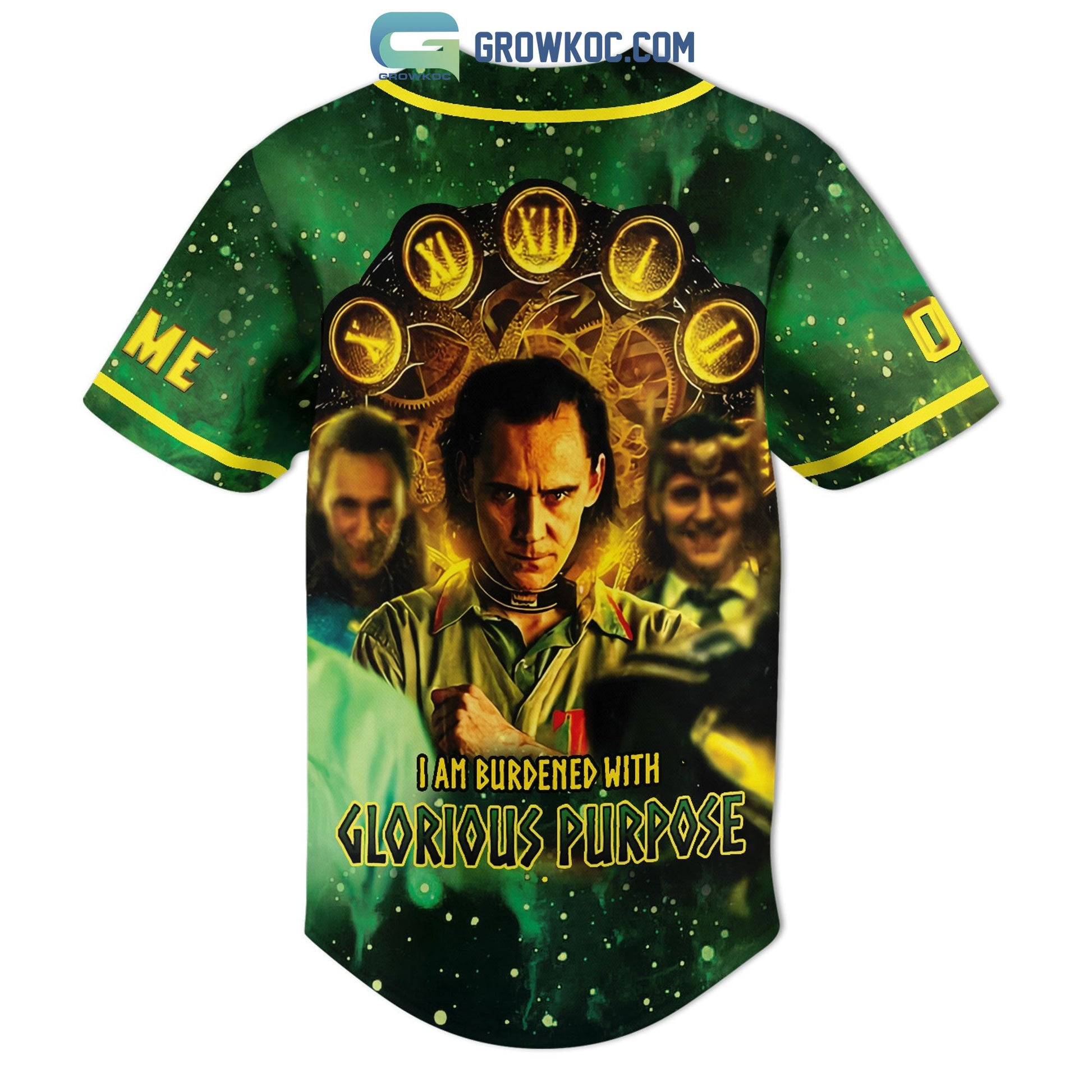 Loki I am Burdened With Glorious Purpose Personalized Baseball Jersey baseball jersey product view 3