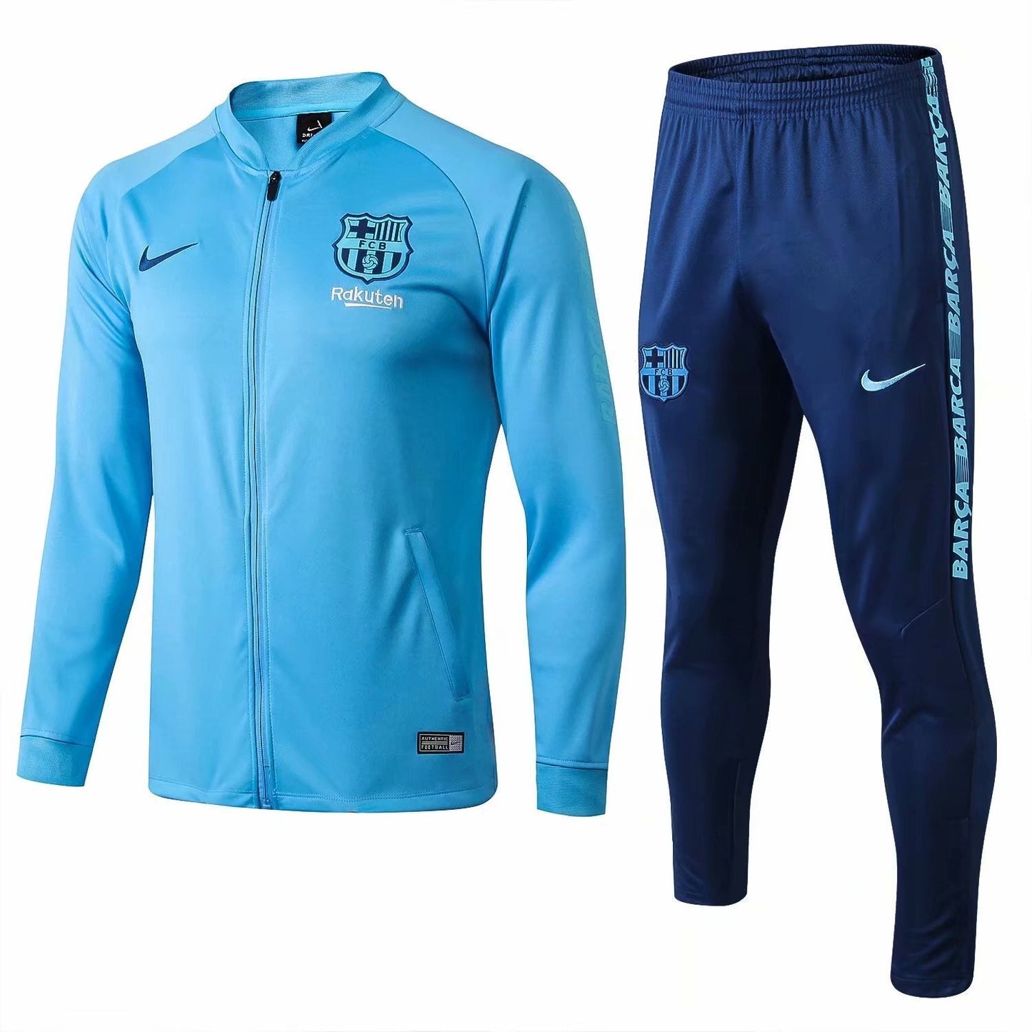 Long-zip Barcelona Skye Blue Jacket Suit 1 Soccer Jersey sports jersey product view 1