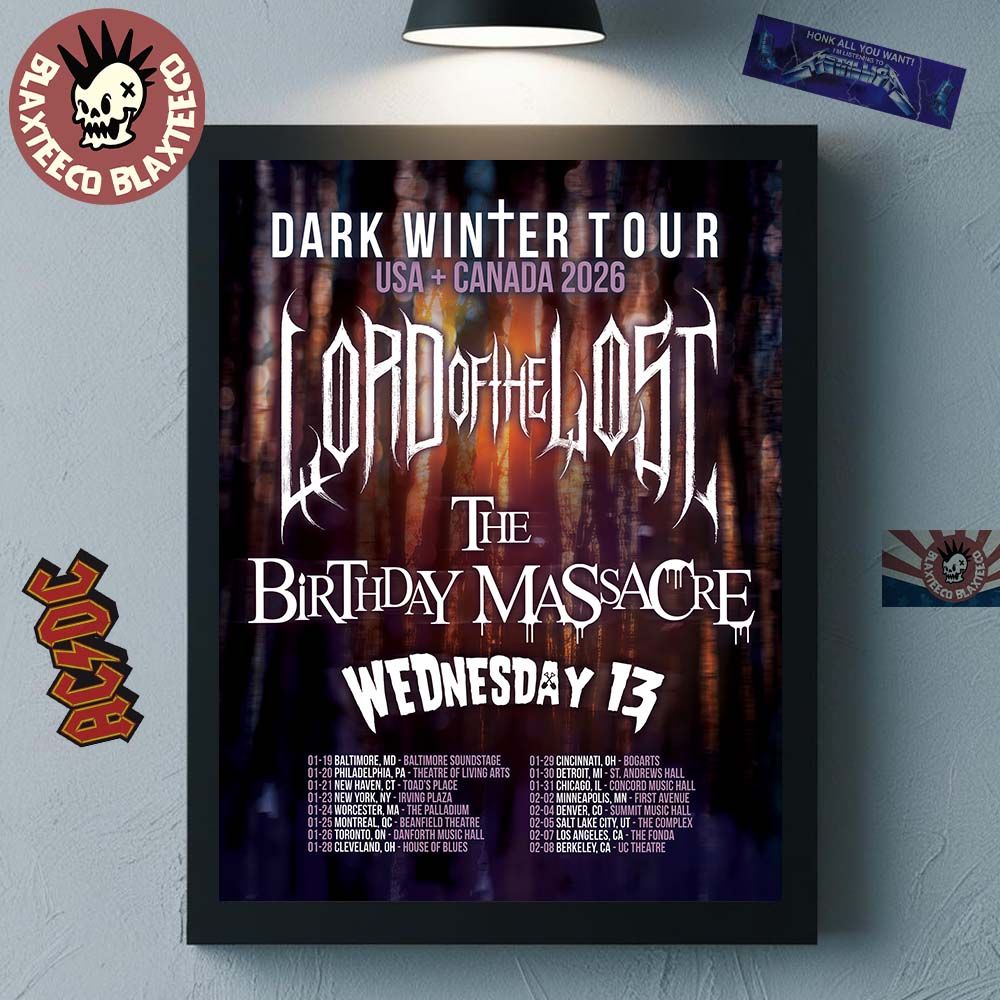 Lord Of The Lost Dark Winter Tour Usa And Canada 2026 Schedule City Dates With Supporters Lineup Poster Canvas - T-Shirt, Sweatshirt, Hoodie