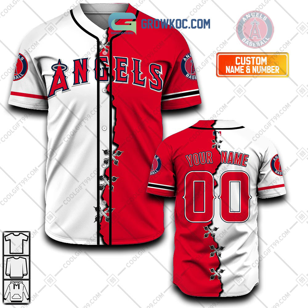 Los Angeles Angels MLB Personalized Mix Baseball Jersey baseball jersey product view 1