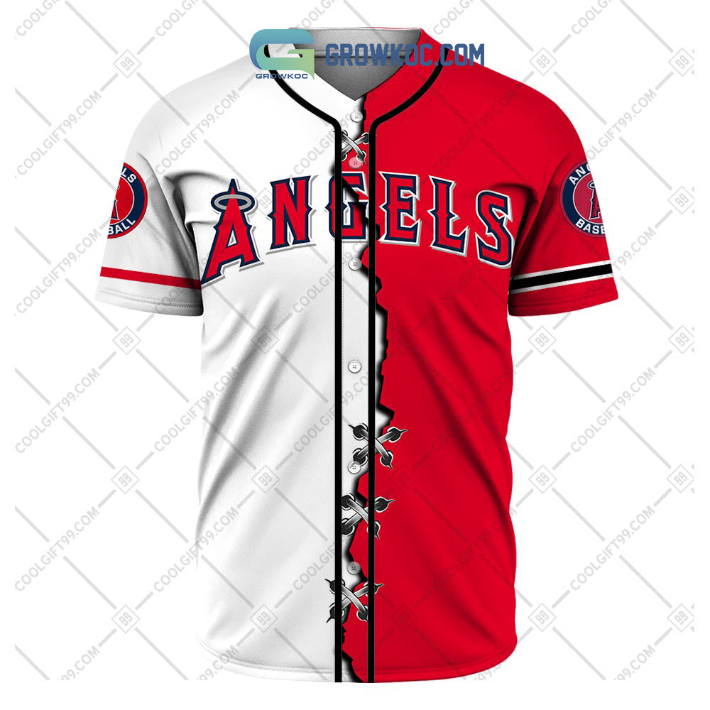 Los Angeles Angels MLB Personalized Mix Baseball Jersey baseball jersey product view 2