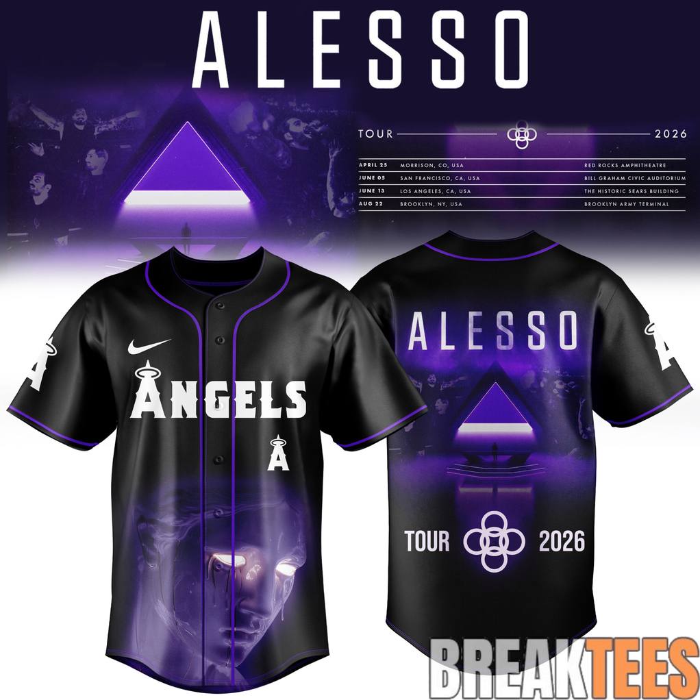 Los Angeles Angels x Alesso 2026 USA Tour Baseball Jersey Unisex T-shirt, Sweatshirt, Hoodie, Long Sleeve Tee - T-Shirt, Sweatshirt, Hoodie