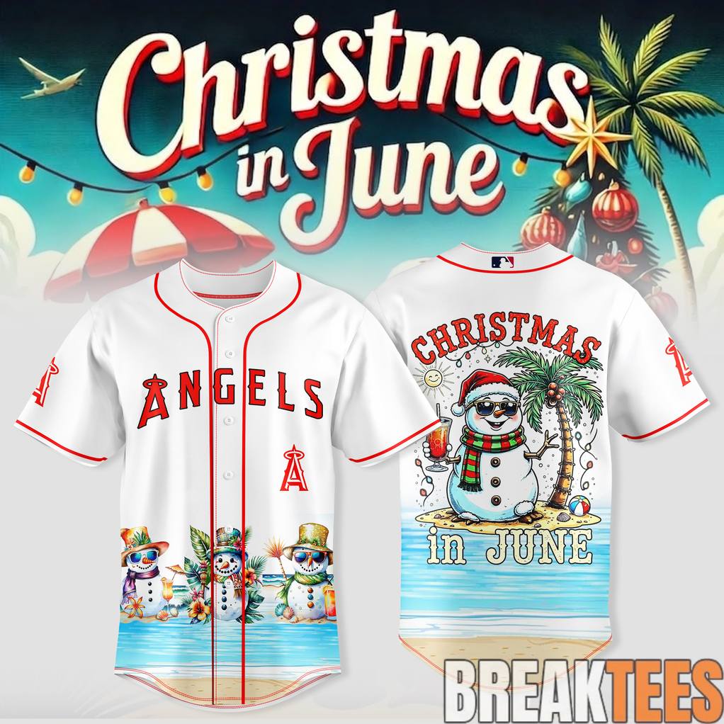 Los Angeles Angels x Christmas in June Baseball Jersey Unisex T-shirt, Sweatshirt, Hoodie, Long Sleeve Tee - T-Shirt, Sweatshirt, Hoodie