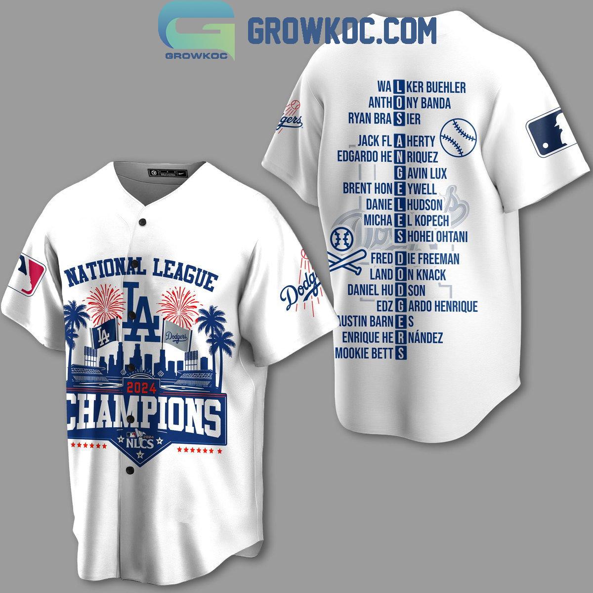 Los Angeles Dodgers 2024 National League Champions Victory Baseball Jersey baseball jersey product view 1