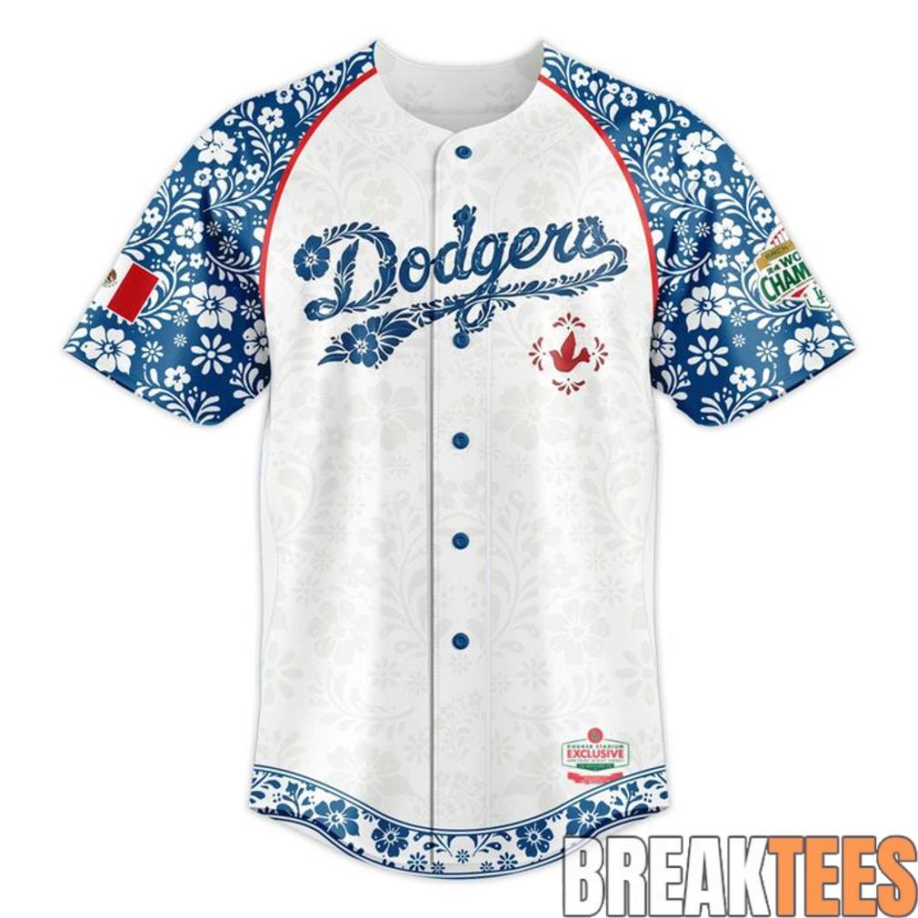 Los Angeles Dodgers 2026 Mexican Heritage Night Baseball Jersey baseball jersey product view 2