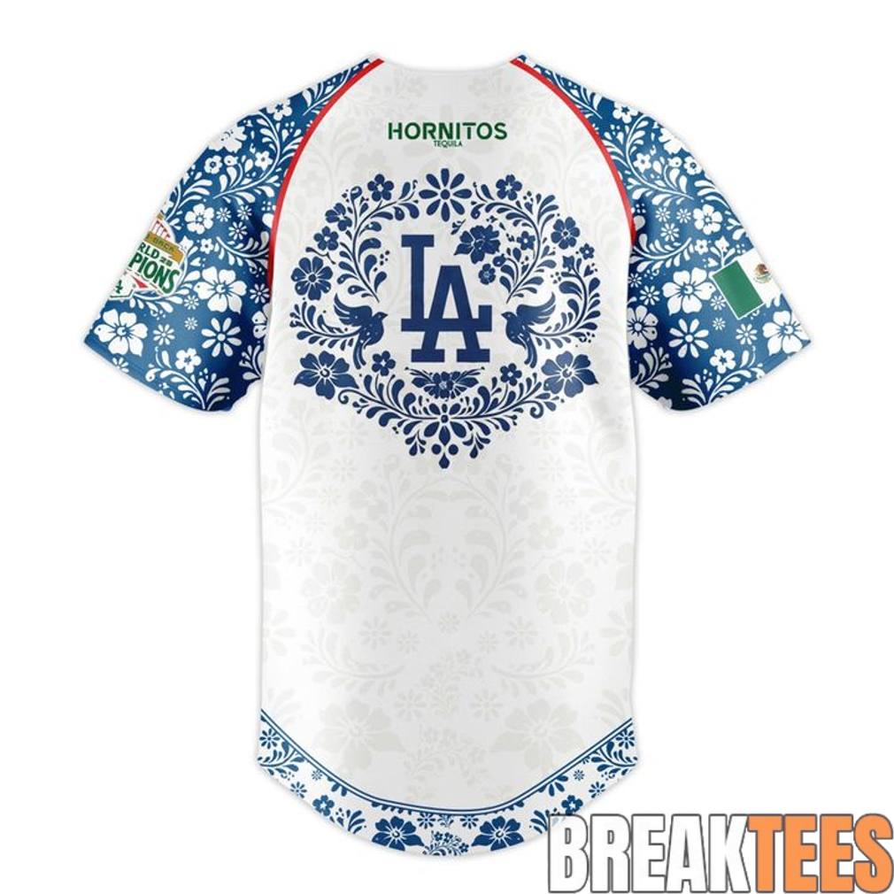 Los Angeles Dodgers 2026 Mexican Heritage Night Baseball Jersey baseball jersey product view 3