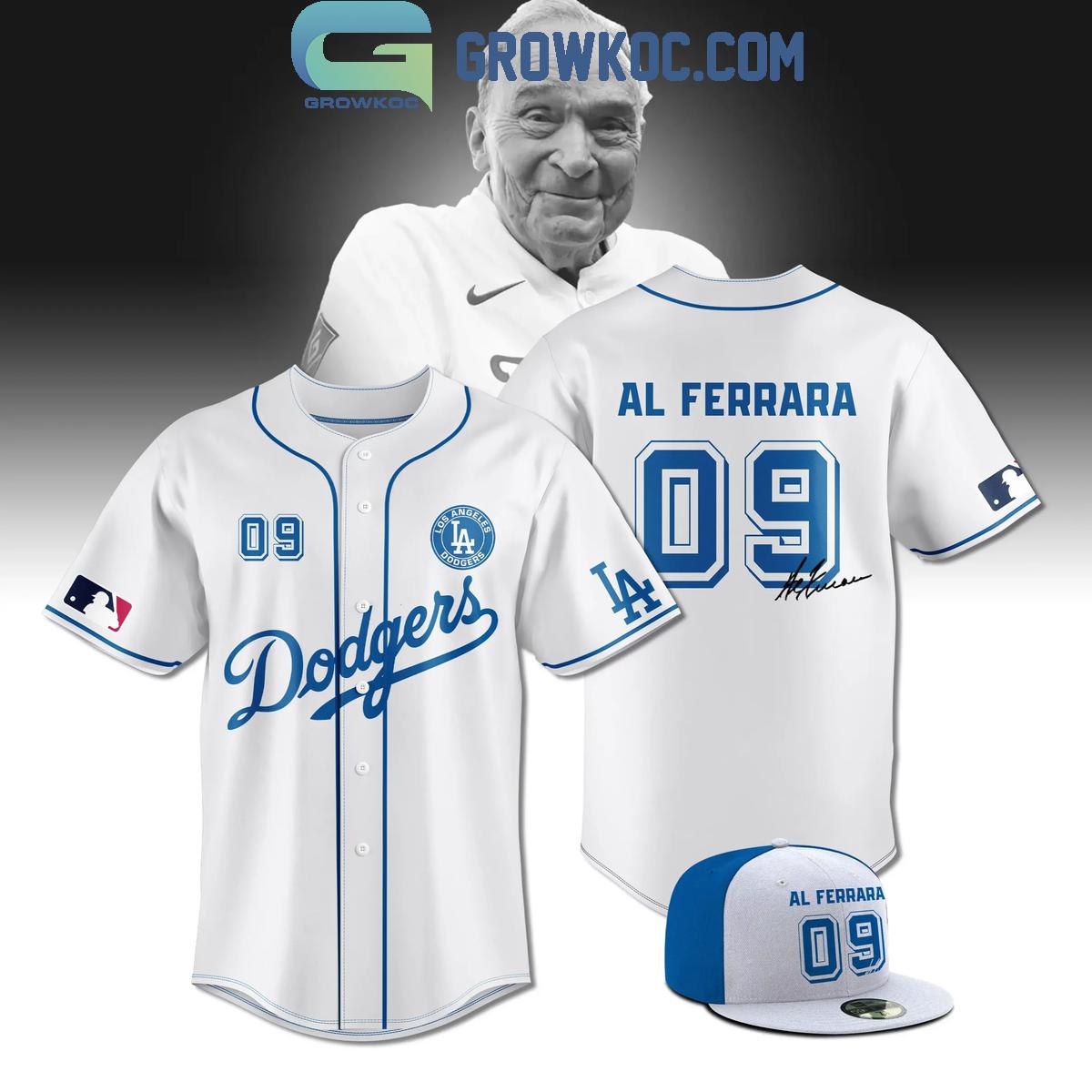 Los Angeles Dodgers Al The Bull Ferrara Commemorative Baseball Jersey White baseball jersey product view 1