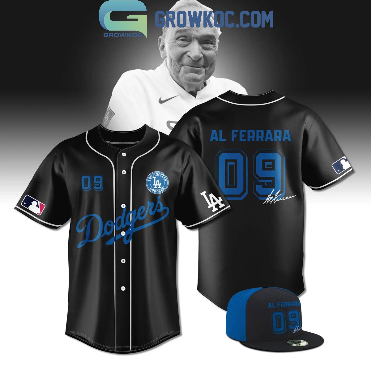 Los Angeles Dodgers Al The Bull Ferrara Commemorative Black Baseball Jersey baseball jersey product view 1