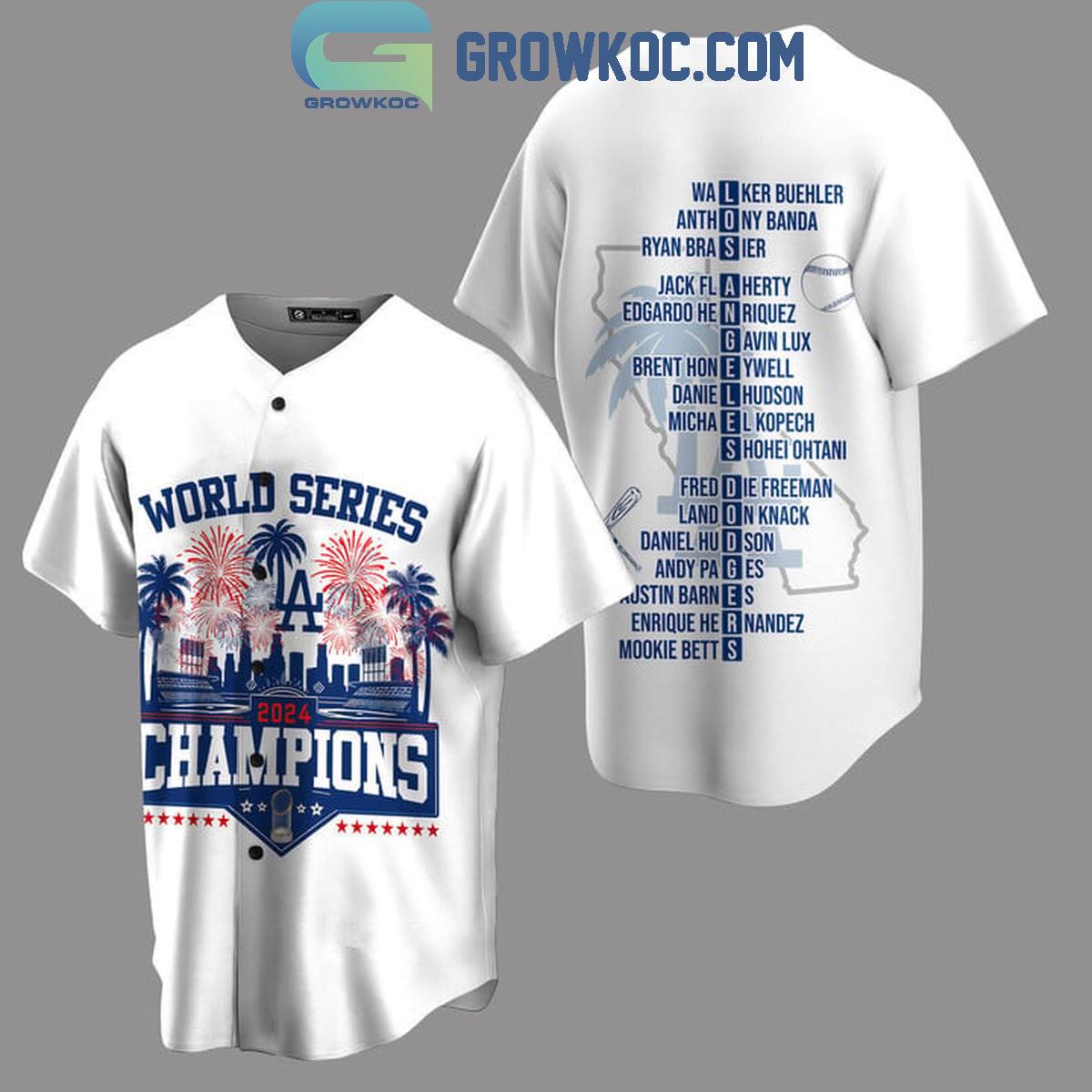 Los Angeles Dodgers All Player Name World Series 2024 Champions Baseball Jersey baseball jersey product view 2